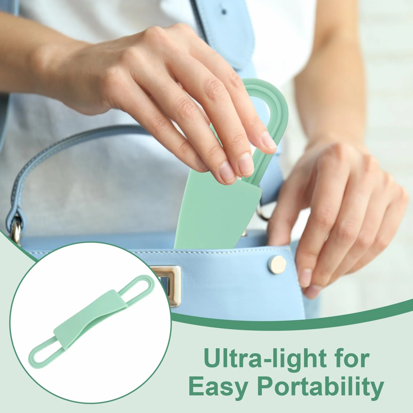 Ergonomic Silicone Hand Strap Holder for Tablet & E-Reader, Compatible with Kindle 4.7"-8", Matcha Green