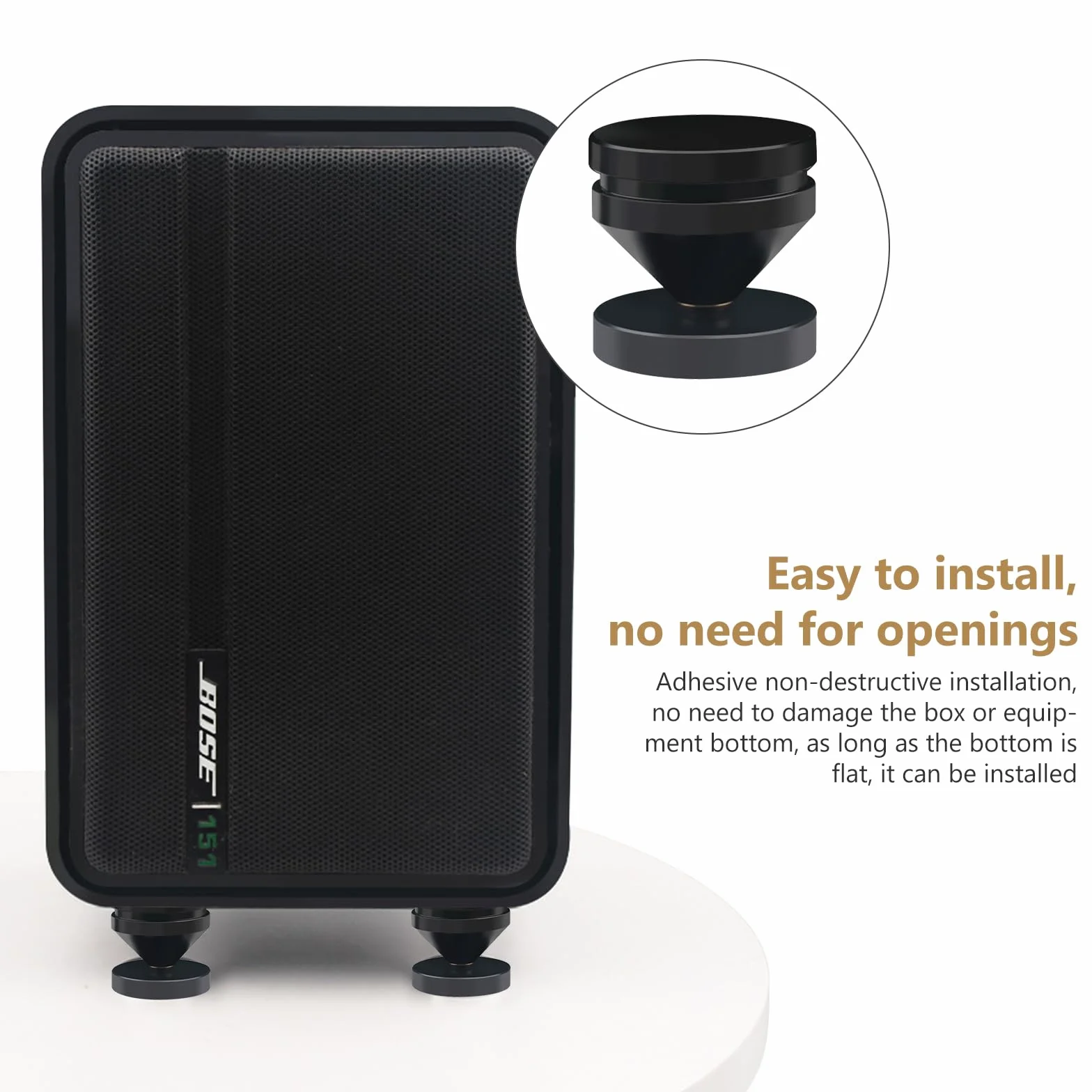 Punte per subwoofer in lega di rame 8 pezzi con 16 tappetini antiscivolo per altoparlanti HiFi
