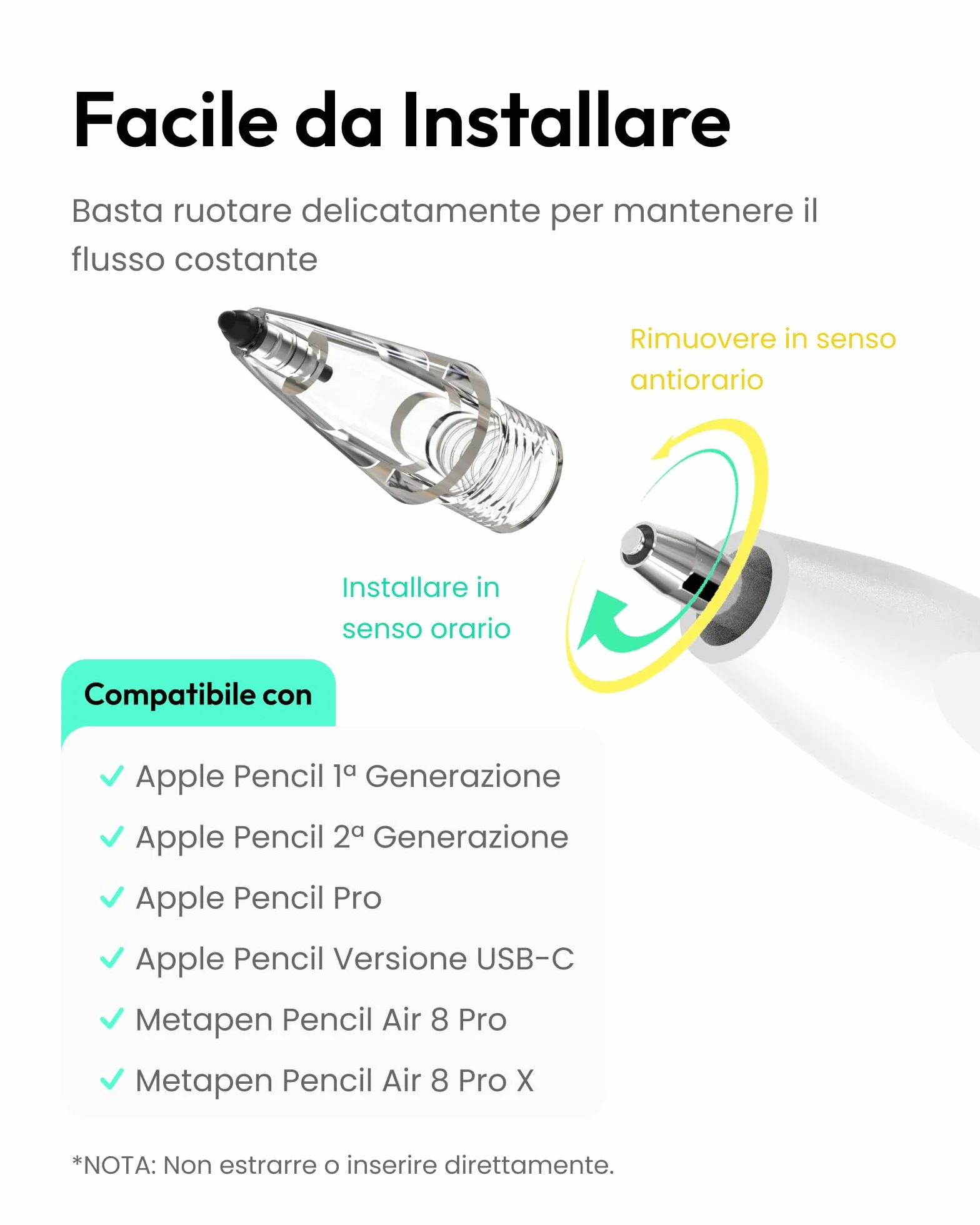 Metapen 2 Pack Air-Flex Punte SOLO Compatibili con Air 8 Pro, Air 8 Pro X