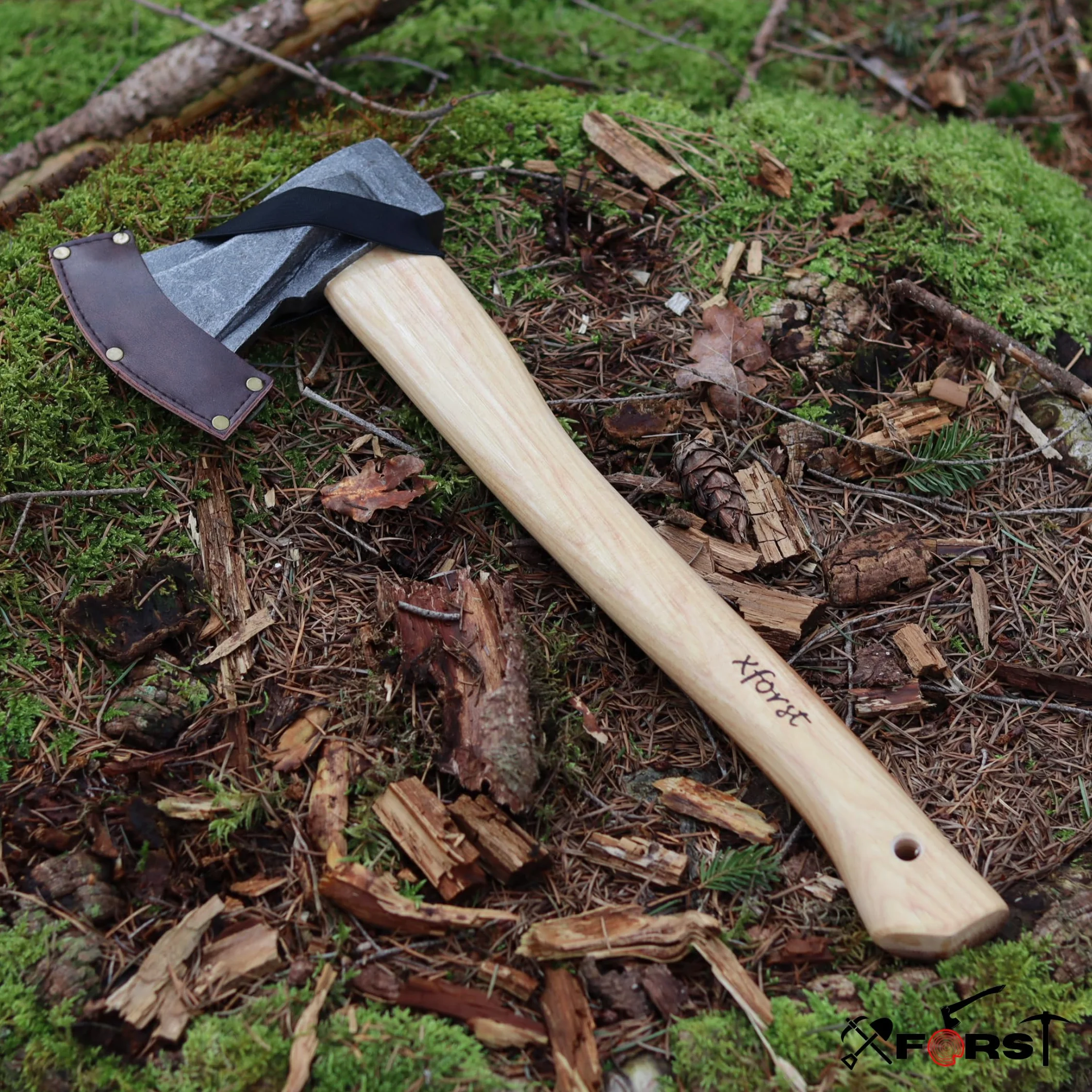 Ascia Xforst X-AG2 accetta in acciaio al carbonio forgiato da spacco forestale manico legno frassino 45 cm 1,3 kg
