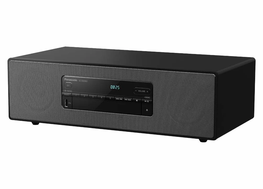 Panasonic SC-DM502E-K Sistema Micro Hi-Fi 40W Radio FM DAB/DAB+ Lettore CD USB Bluetooth Aux MP3 Legno Rame Nero