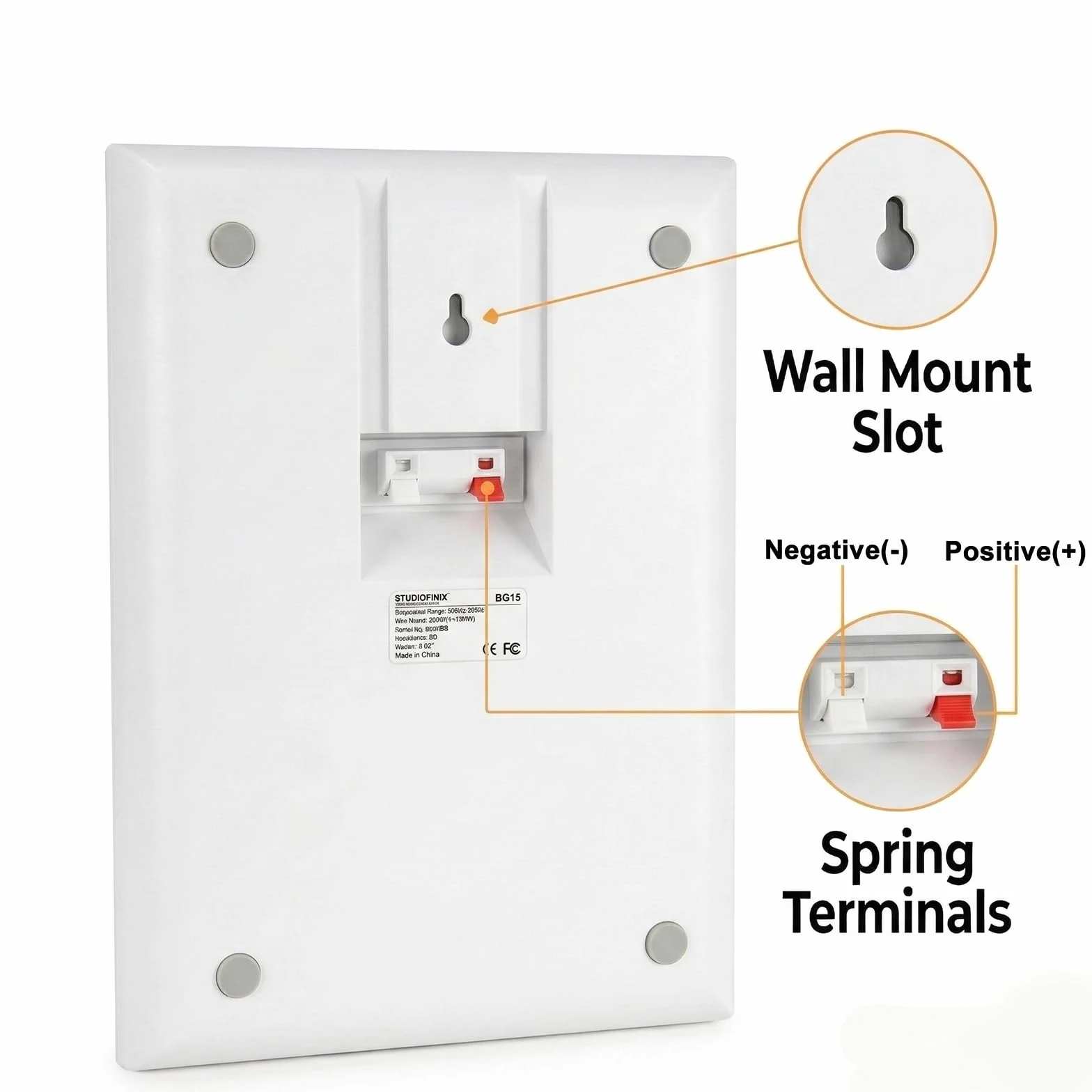 STUDIOFINIX Altoparlanti da parete ultra sottili 13,3 cm 240 W 8 Ohm passivi bianco coppia