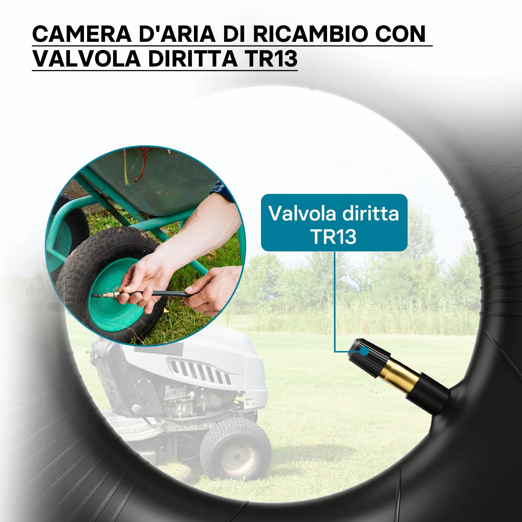 Camera d'aria per pneumatici trattorino rasaerba TR13 13x5.00-6
