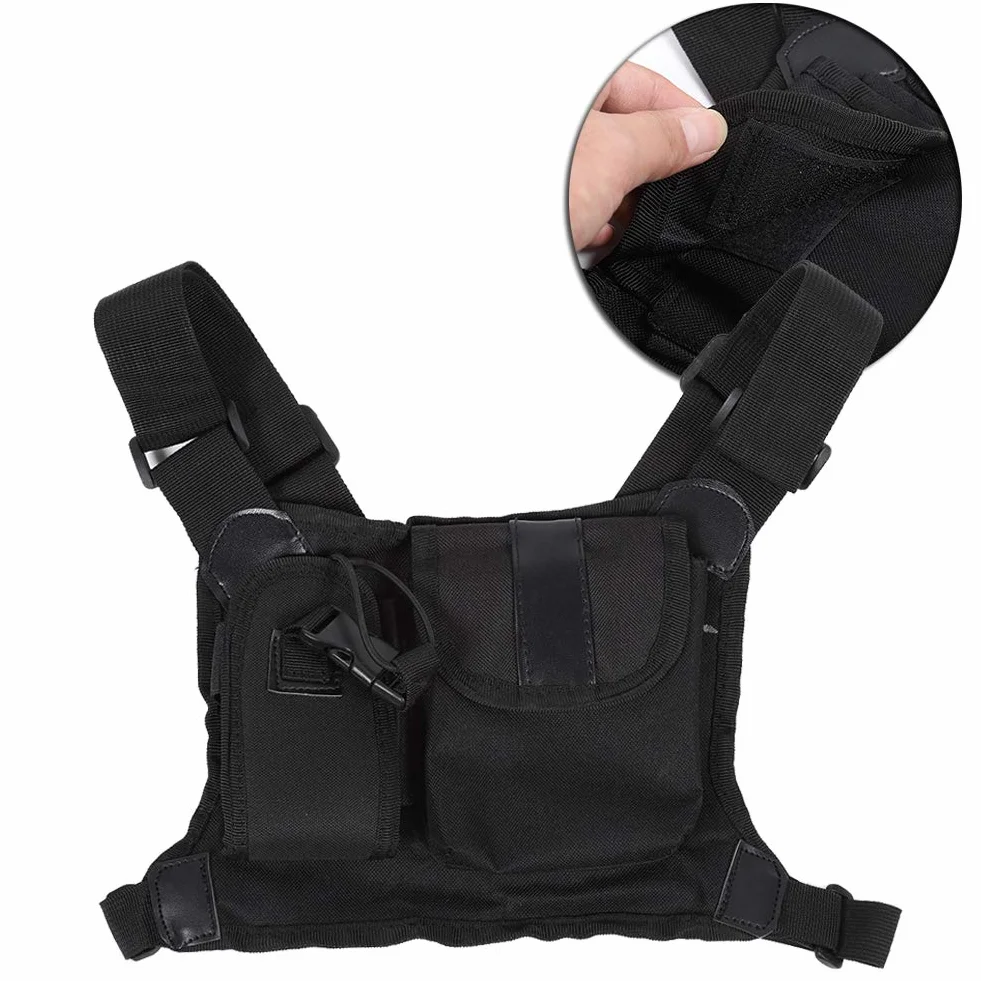 Walkie Talkie Chest Pocket Harness Borse Nylon Regolabile Universale