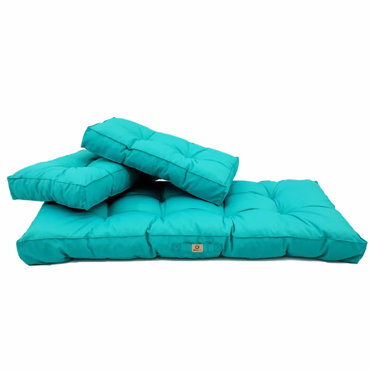 Cuscini per Salotto da Giardino 100x50 cm Impermeabile Trapuntato Blu Caraibico