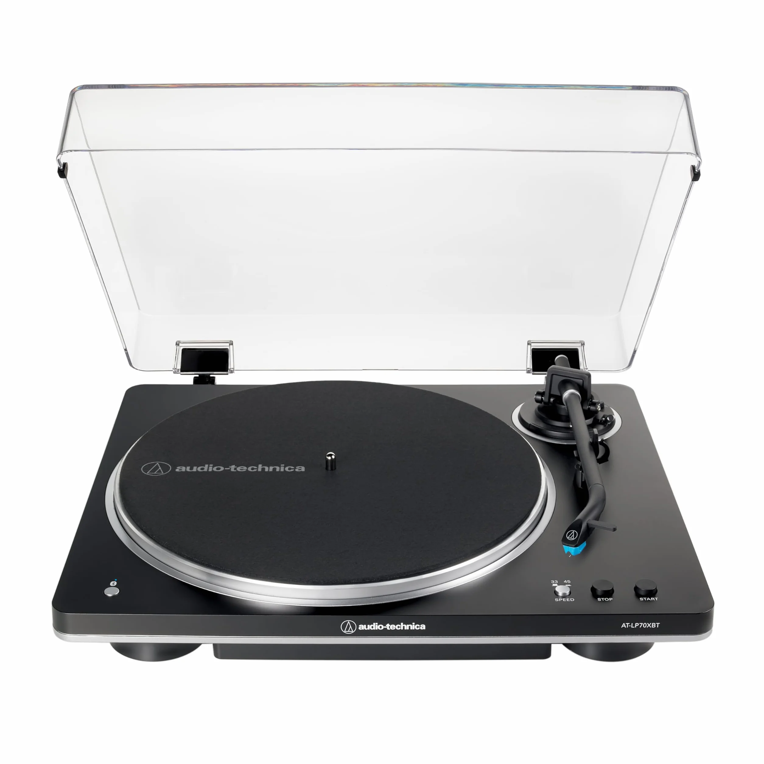 Audio-Technica AT-LP70XBT Giradischi wireless automatico trasmissione a cinghia Nero Argento