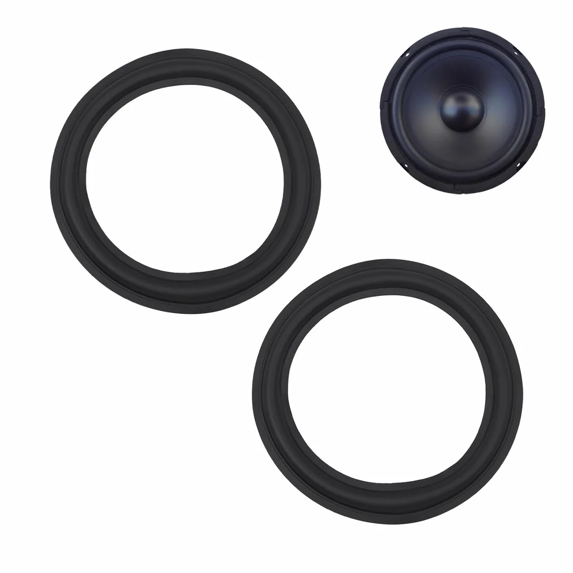 POFET 2PCS Bordo Svasato Anello in Gomma 8 Pollici Altoparlante Subwoofer Schiuma Surround per Riparazione