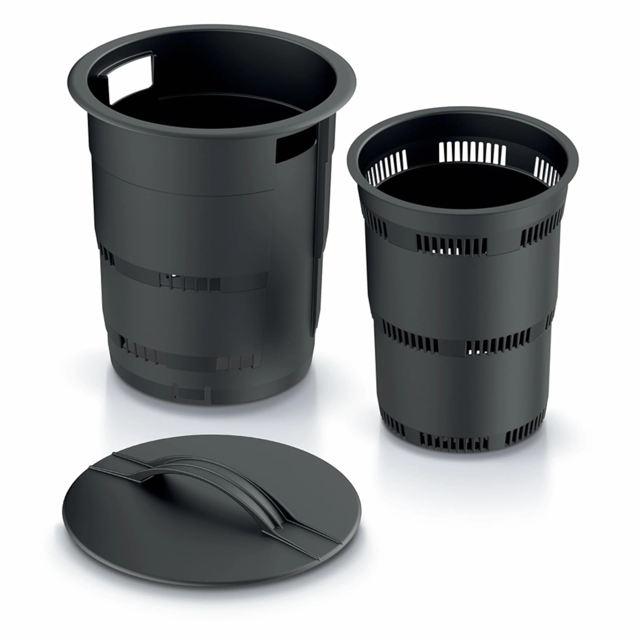 Secchio per compostaggio da giardino 11 L antracite plastica altezza 53 cm modulare