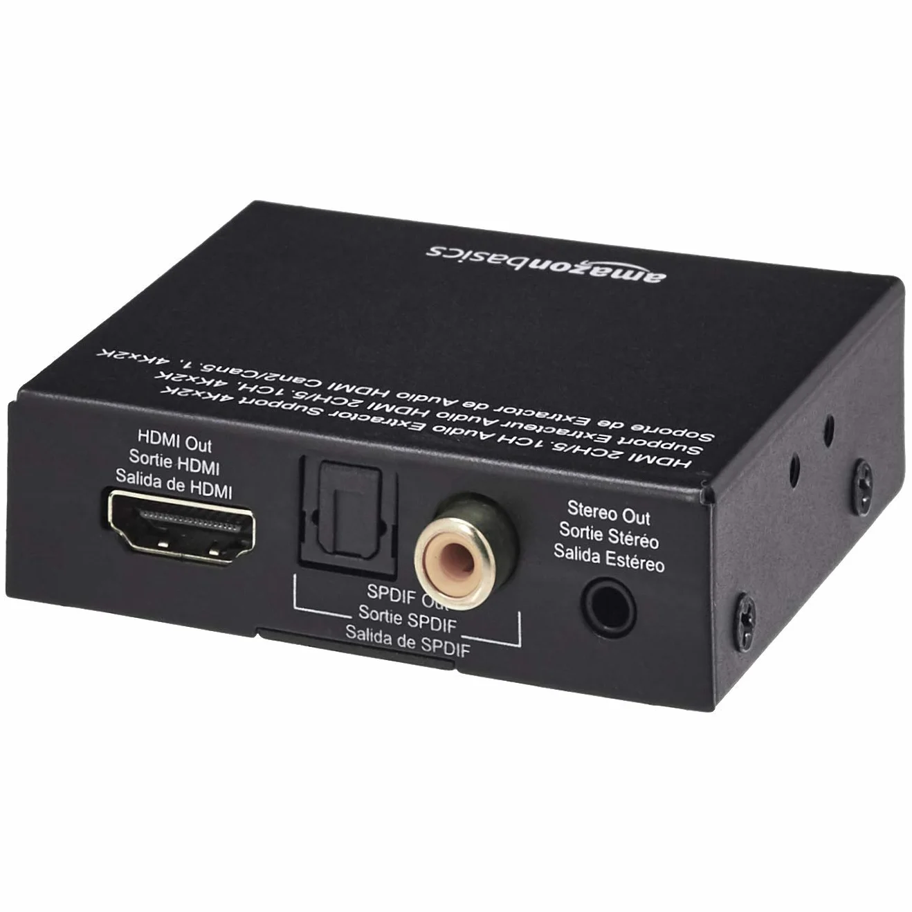 Amazon Basics Estrattore convertitore audio HDMI 4K@30Hz RCA stereo SPDIF Nero