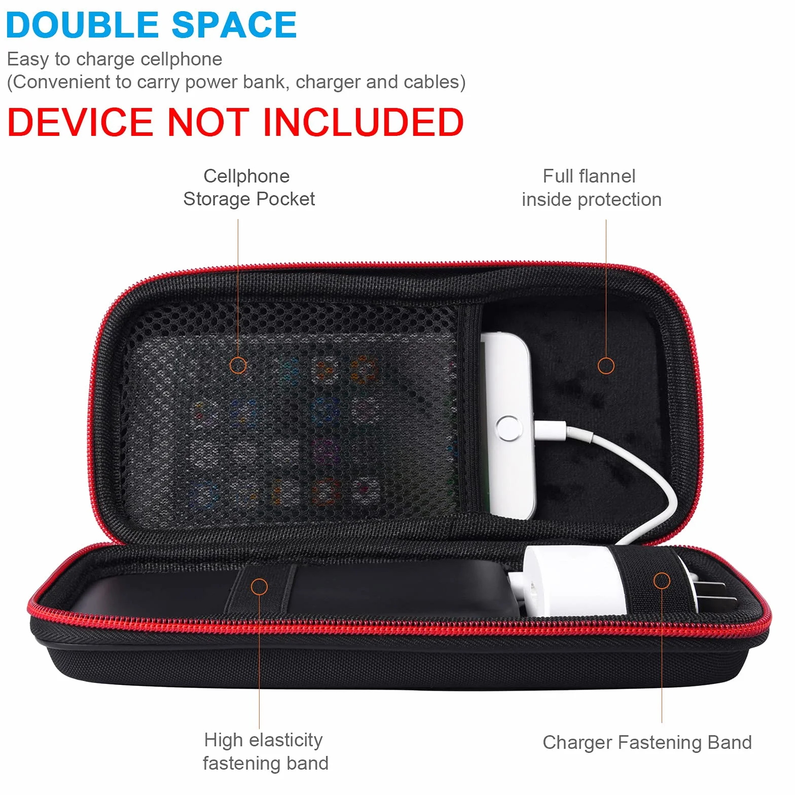 Custodia per powerbank compatibile con Anker PowerCore 26800, RAVPower 26800, Nero