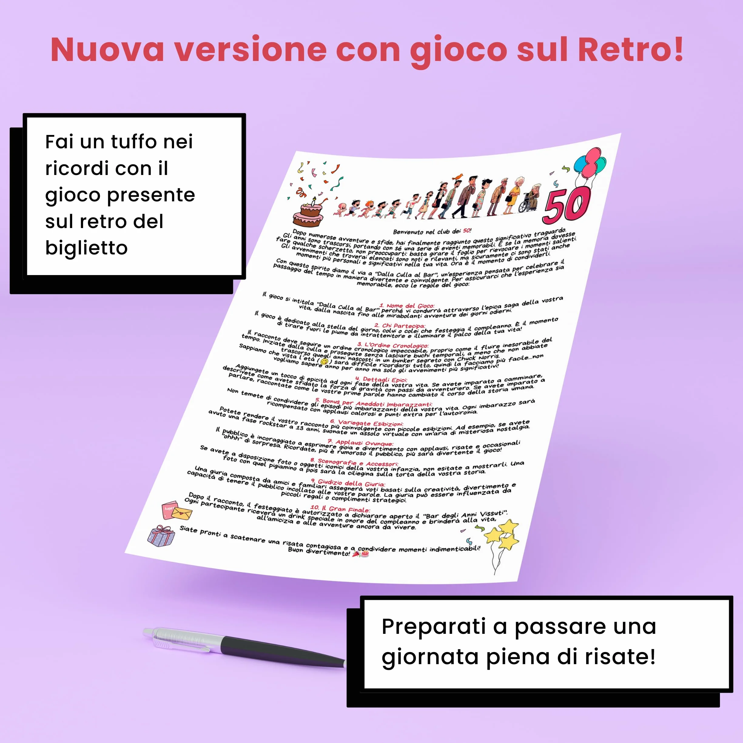 Biglietto auguri compleanno 50 anni uomo donna hOmty