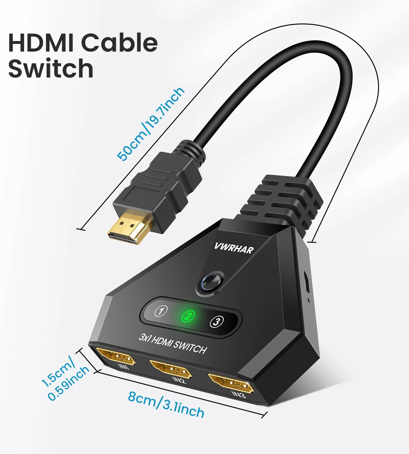 Splitter HDMI 4K 3 porte con cavo ad alta velocità per Xbox PS3 PS4 PS5 Sky Box Apple TV