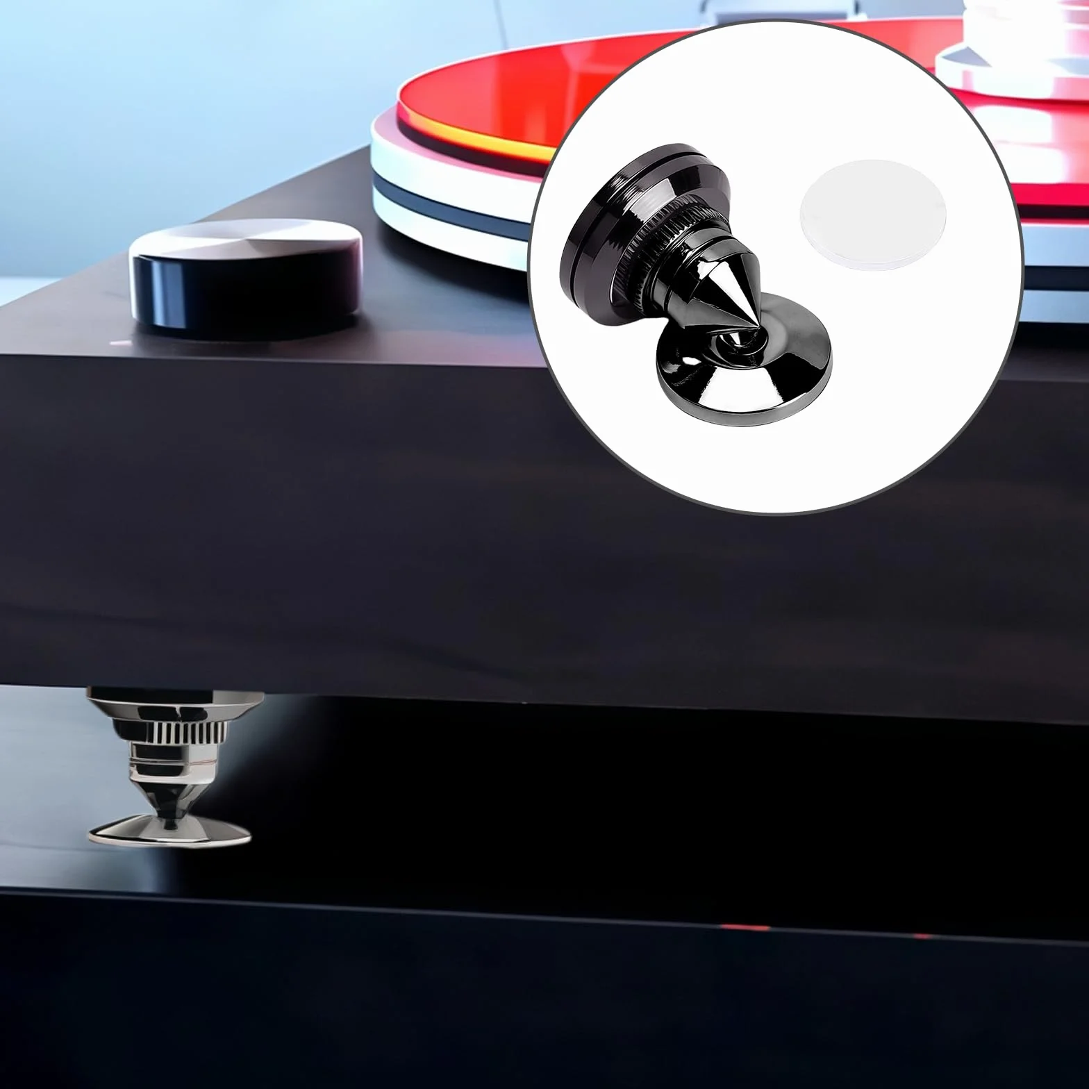 Punte per subwoofer altoparlante antiscivolo 8 tappetini 4 cuscinetti supporto anti-vibrazione HiFi