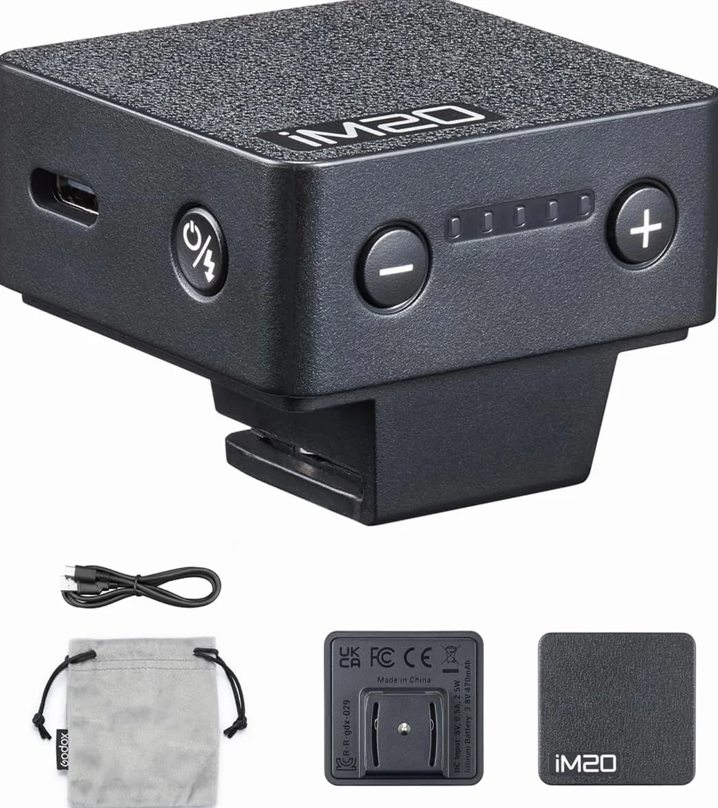 Godox iM20 Mini Flash Fotocamera 5 Livelli Potenza 30g USB-C Batteria Litio 470mAh