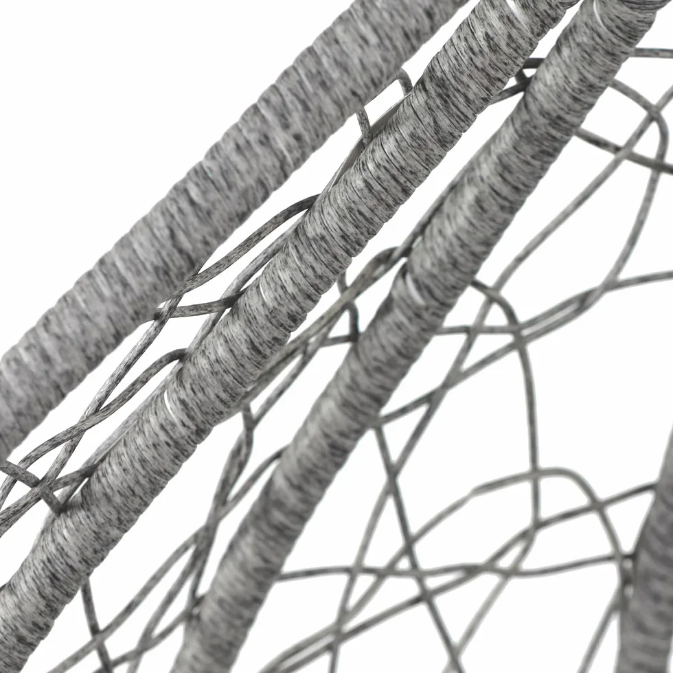 Poltrona a Dondolo Sospesa da Giardino Estosa Ferro Diametro 108cm Altezza 198cm Fibra Sintetica Cuscini Poliestere Portata 120kg