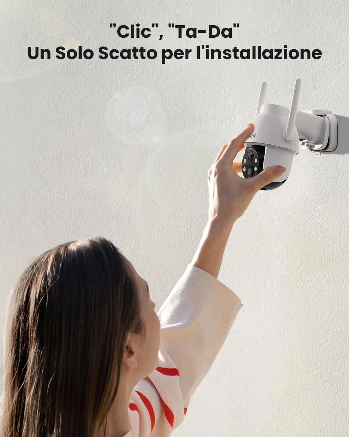 ieGeek 2K Telecamera Wi-Fi Esterno Senza Fili a Batteria 360° PTZ Videocamera Sorveglianza con Pannello Solare, Rilevazione Movimento PIR, Visione Notturna Colori, 2 Vie Audio IP65