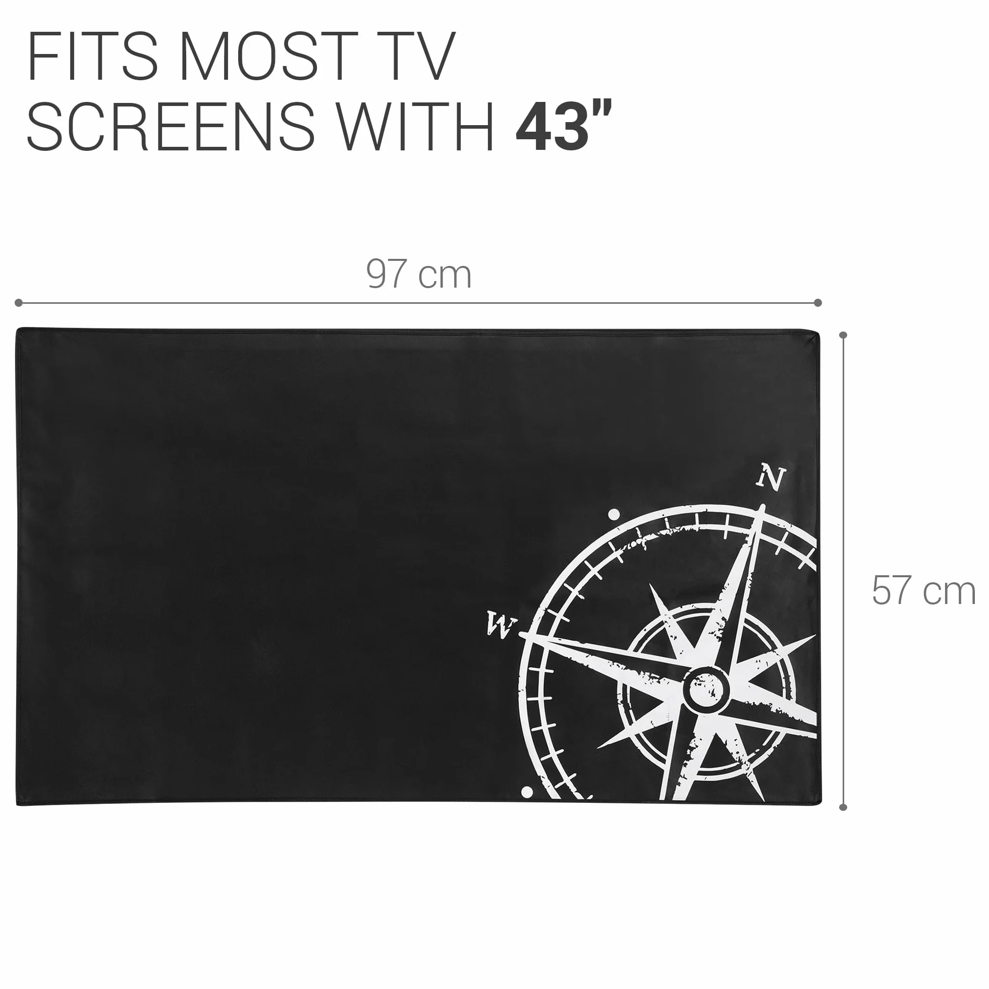 kwmobile Protezione TV 43" Cover Anti-Polvere PC TV Interno Bianco/Nero