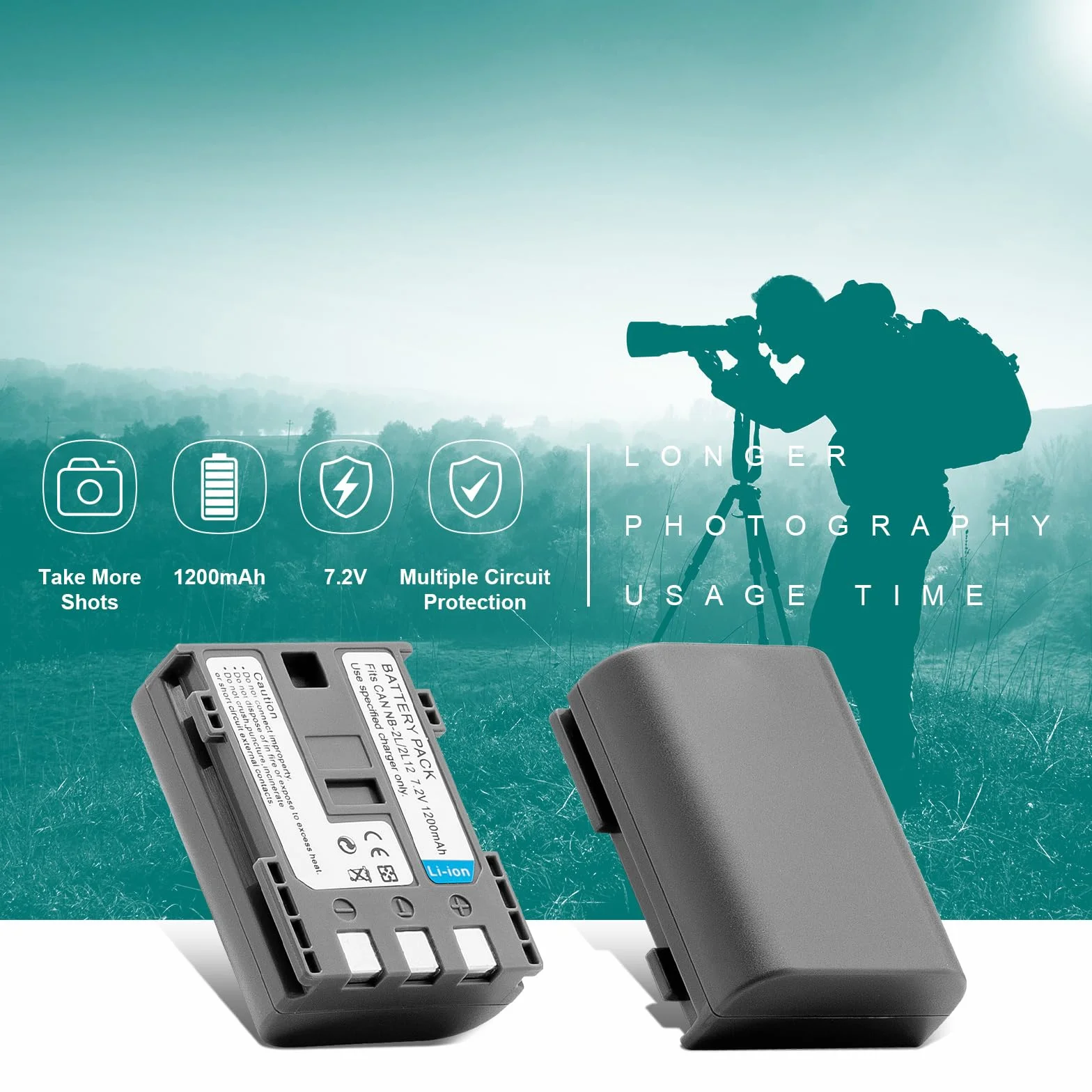 Canon NB-2L NB-2LH batteria 2 pezzi + caricatore Dual USB per EOS 350D 400D PowerShot G7 G9