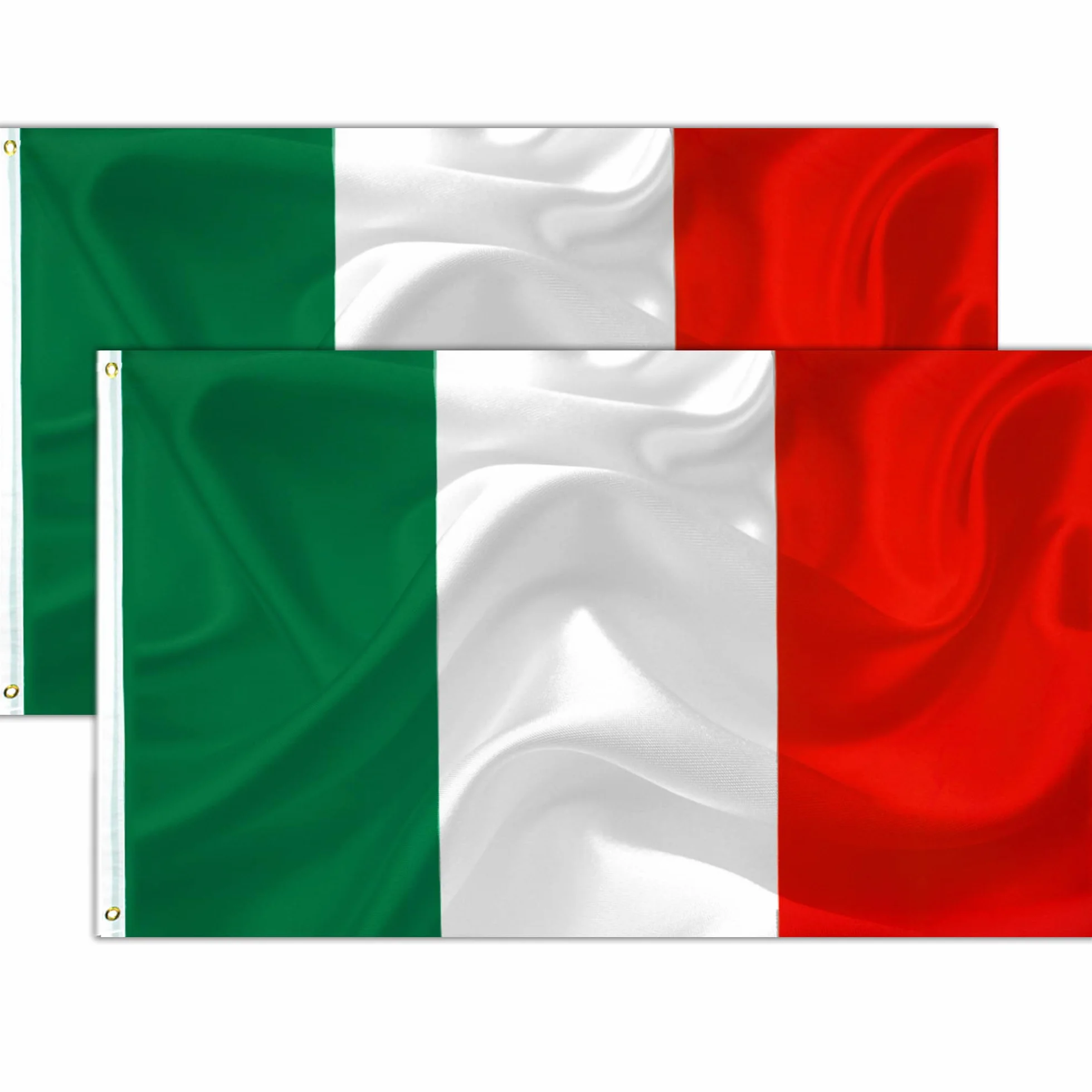 Bandiera Italia 90x150 cm Poliestere Resistente con Anelli Metallo 2 Pezzi