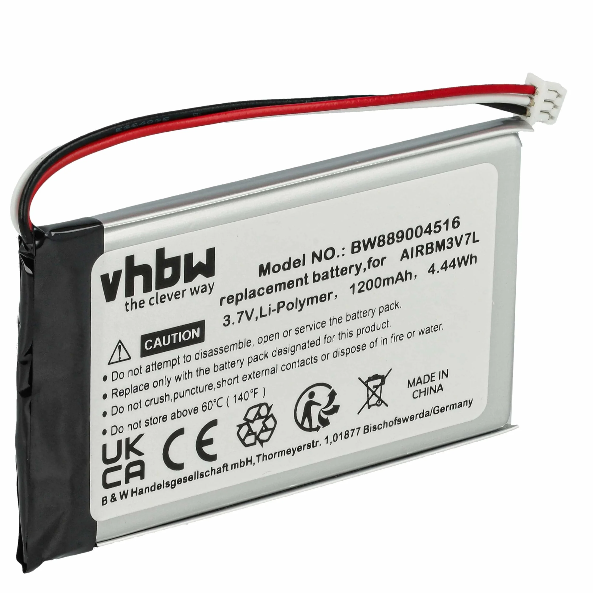 vhbw batteria sostituisce Autec BH3V7L AIRBM3V7L per Radiocomando Industriale 1200mAh 3,7V Li-Poly
