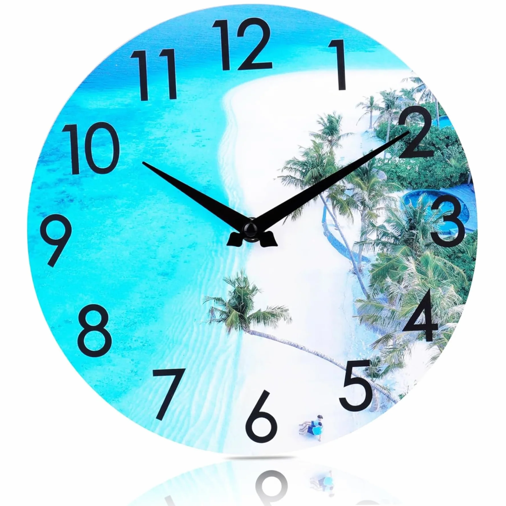 Orologio da esterno 12 '' Acrilico impermeabile all'orologio da parete da esterno spiaggia piscina a tema costiero per outdoor interno