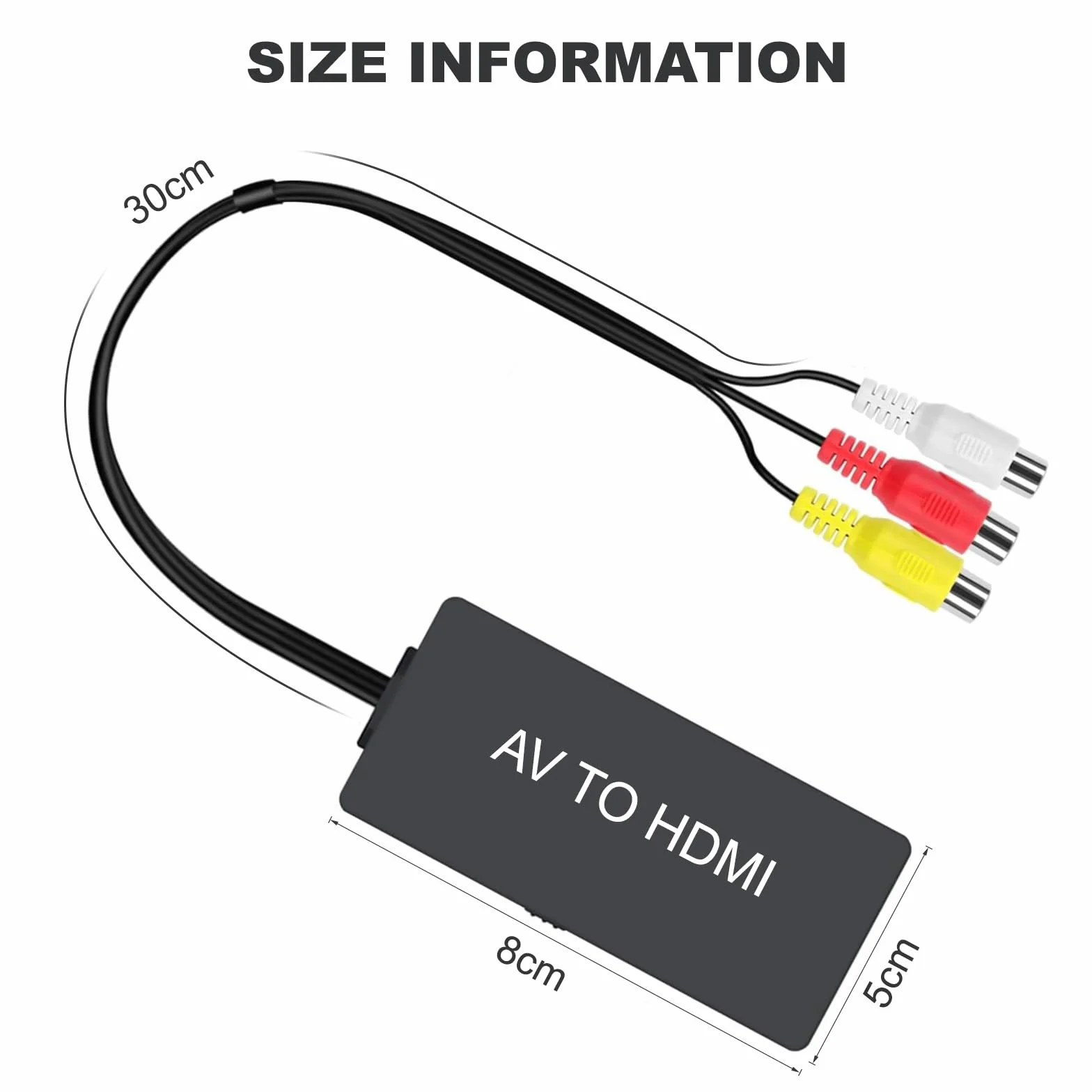 Adattatore HDMI AV a Full HD, RCA a HDMI, Uscita Video Audio per HDTV
