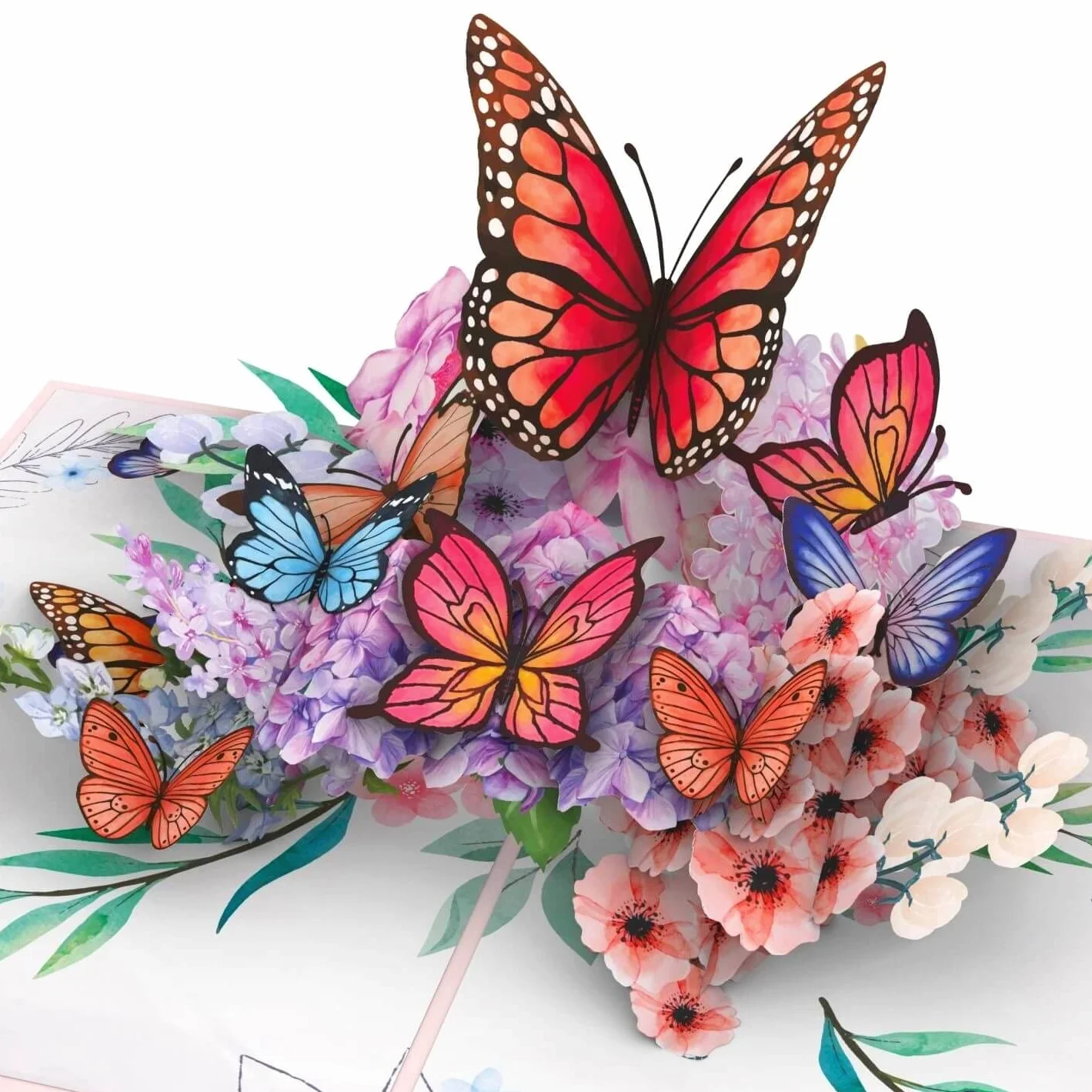 Papercrush® Biglietto pop-up Farfalle sui fiori 3D per lei compleanno anniversario fidanzata