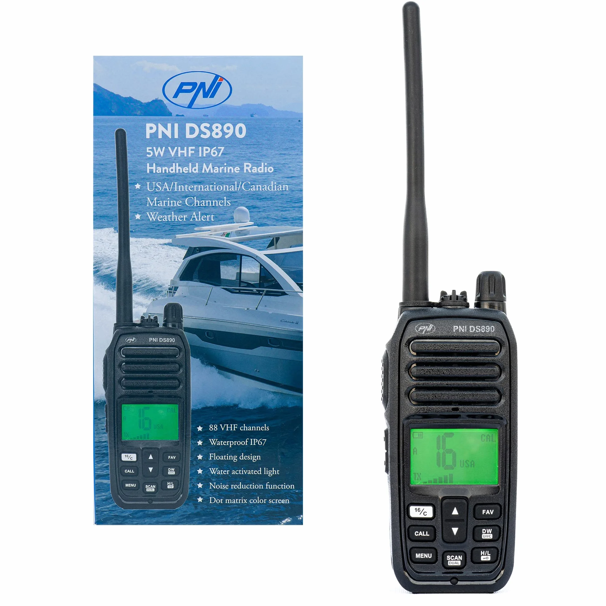 PNI DS890 Trasmettitore portatile 88 canali 10 canali meteorologici IP67 1800 mAh