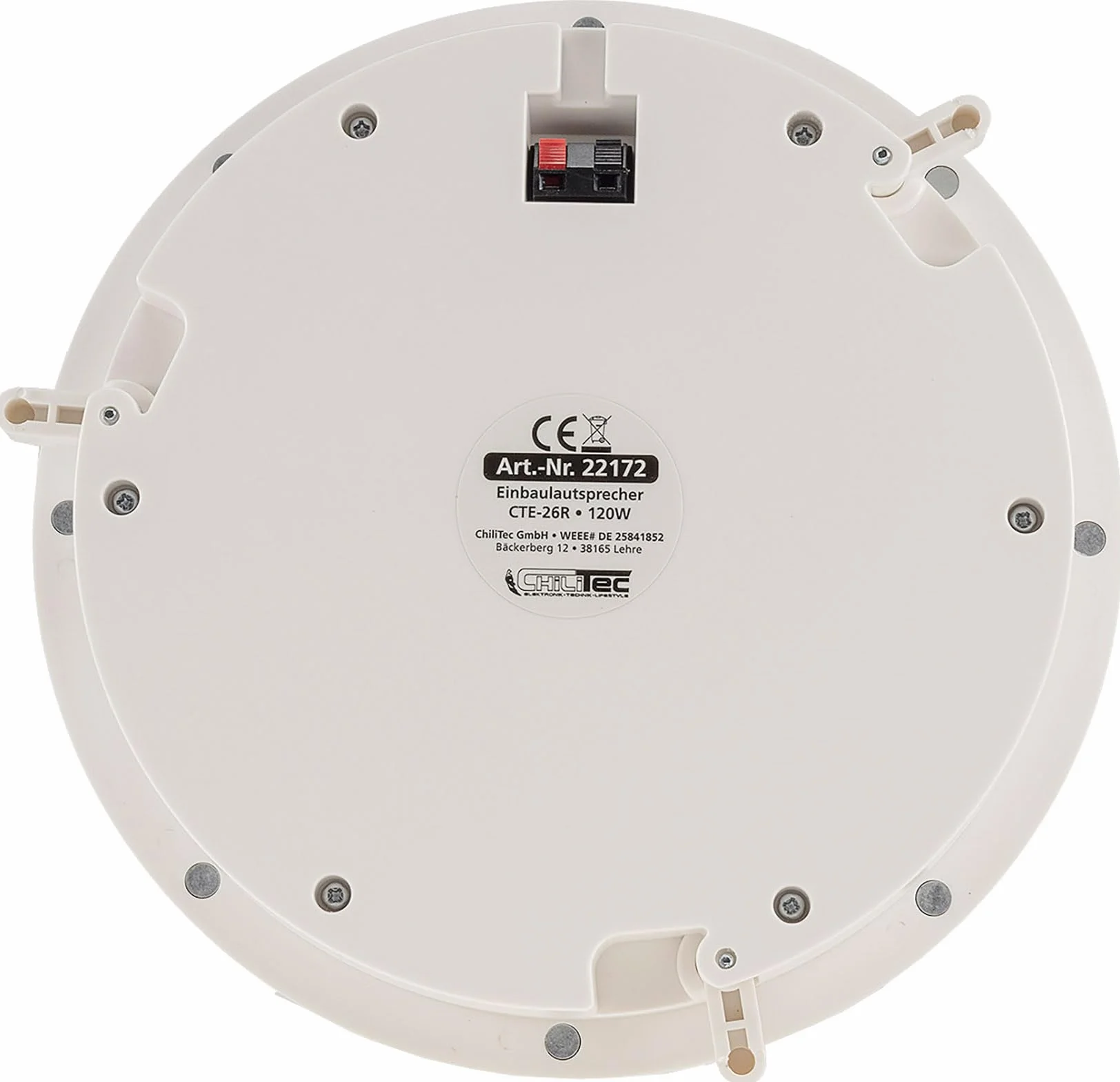 ChiliTec Altoparlante da Incasso Soffitto Parete 2 Vie 120 Watt Ø 255 mm Bianco
