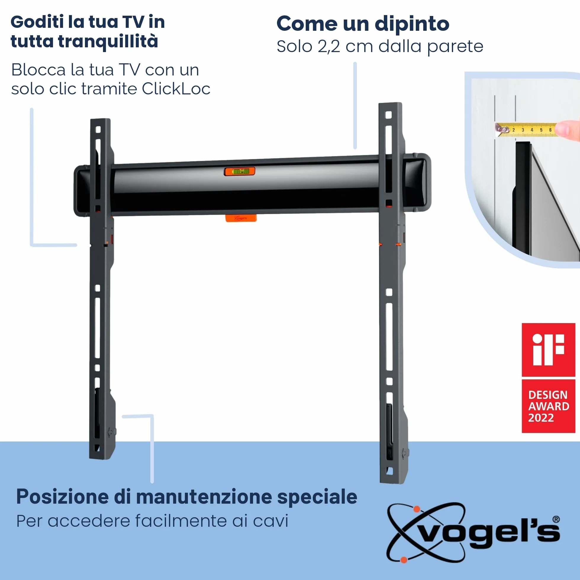 Vogel's TVM 3405 Supporto da parete piatto per TV 32-77 pollici 50 kg VESA 400x400