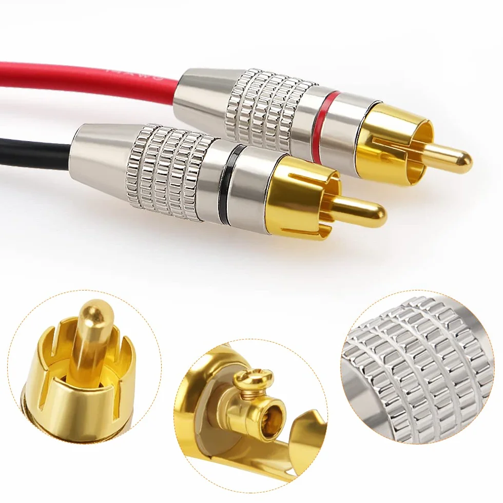 Connettore Audio Video Spina RCA Placcato Oro Spina Maschio Senza Saldatura con Cacciavite per Multimedia e CCTV 12 Pezzi