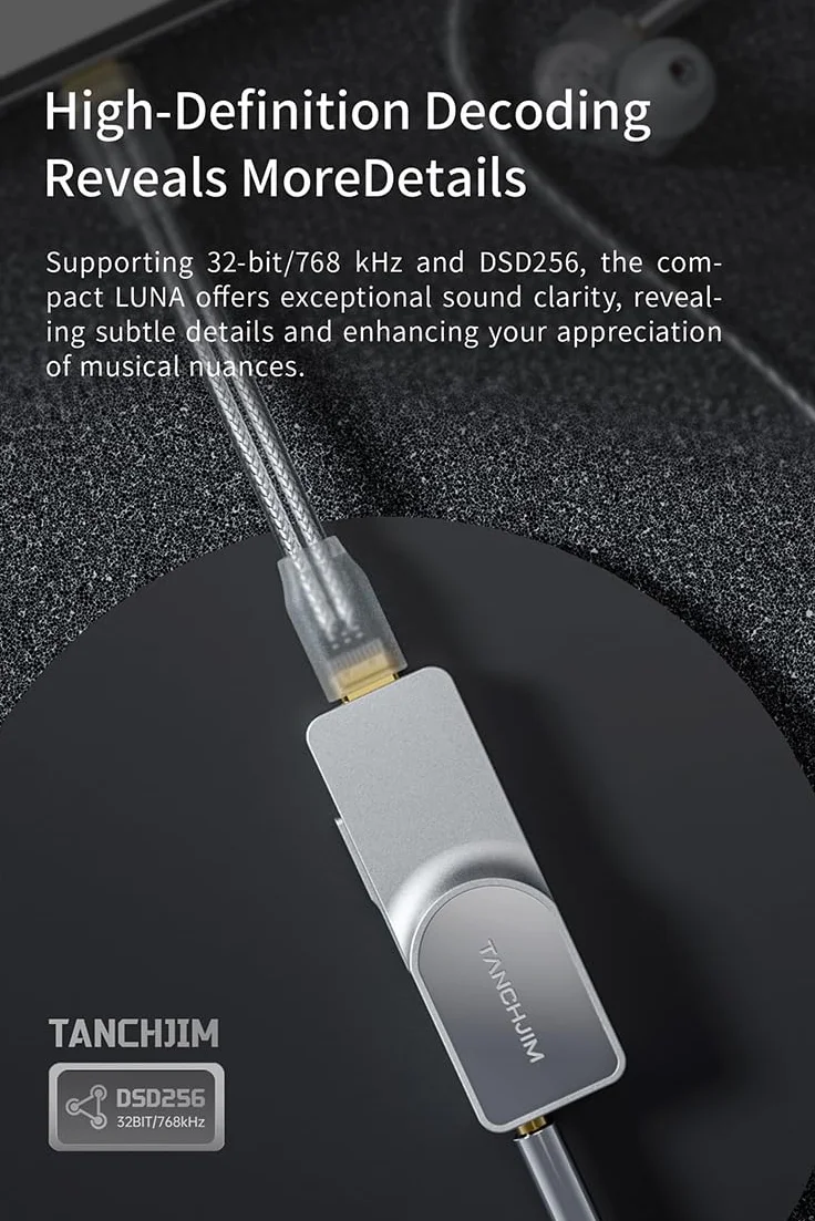 TANCHJIM Luna Flagship DAC/Amp USB Dual CS43198 DSD256 3.5mm 4.4mm Amplificatore Cuffie Silver Sword