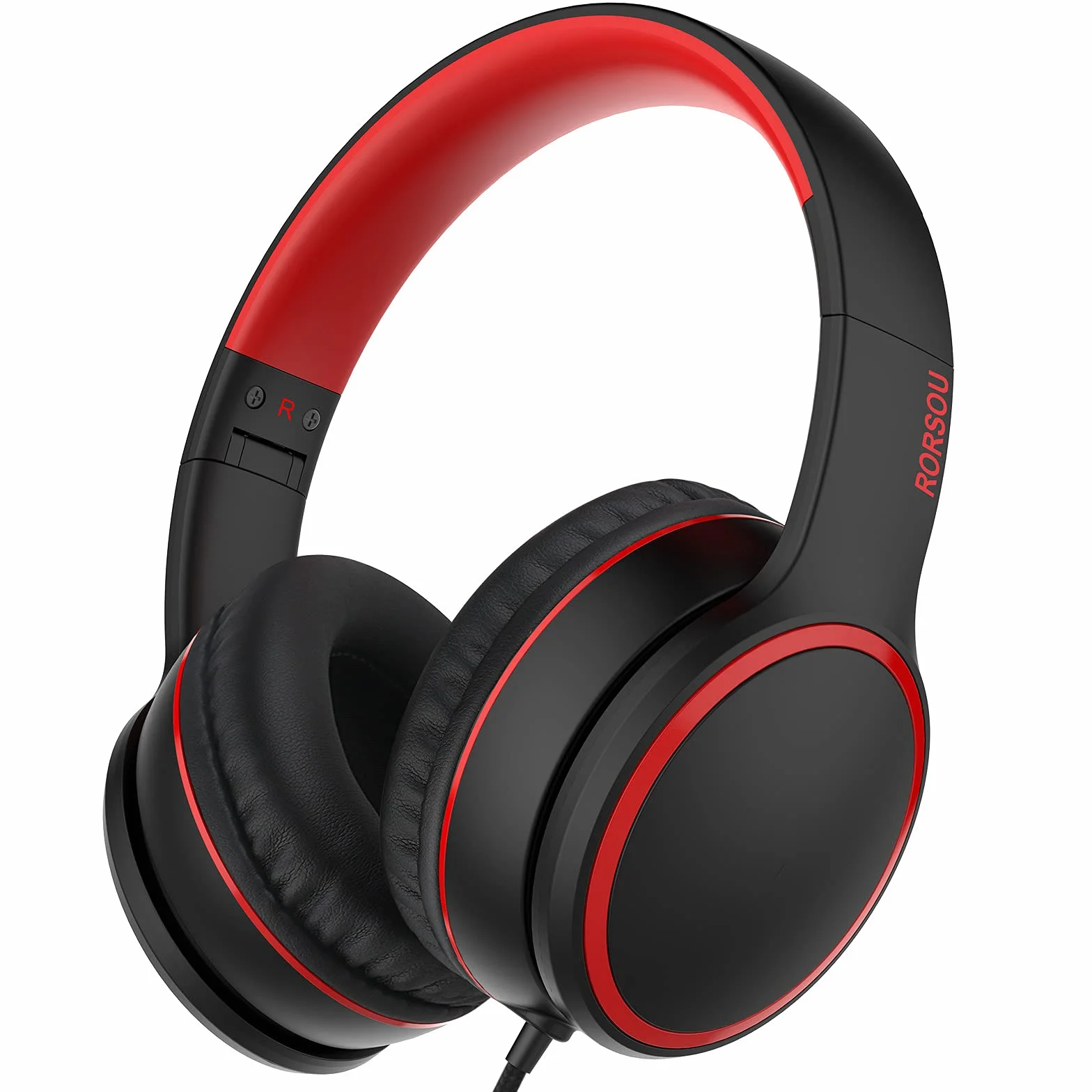 R10 Cuffie Auricolari con Microfono Stereo Piegevoli, Cavo Antigroviglio 1.5m, Nero