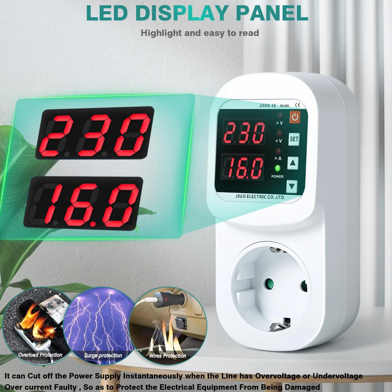 Presa Antifulmine Jadeshay Adattatore Protezione Sovratensioni AC220V 16A