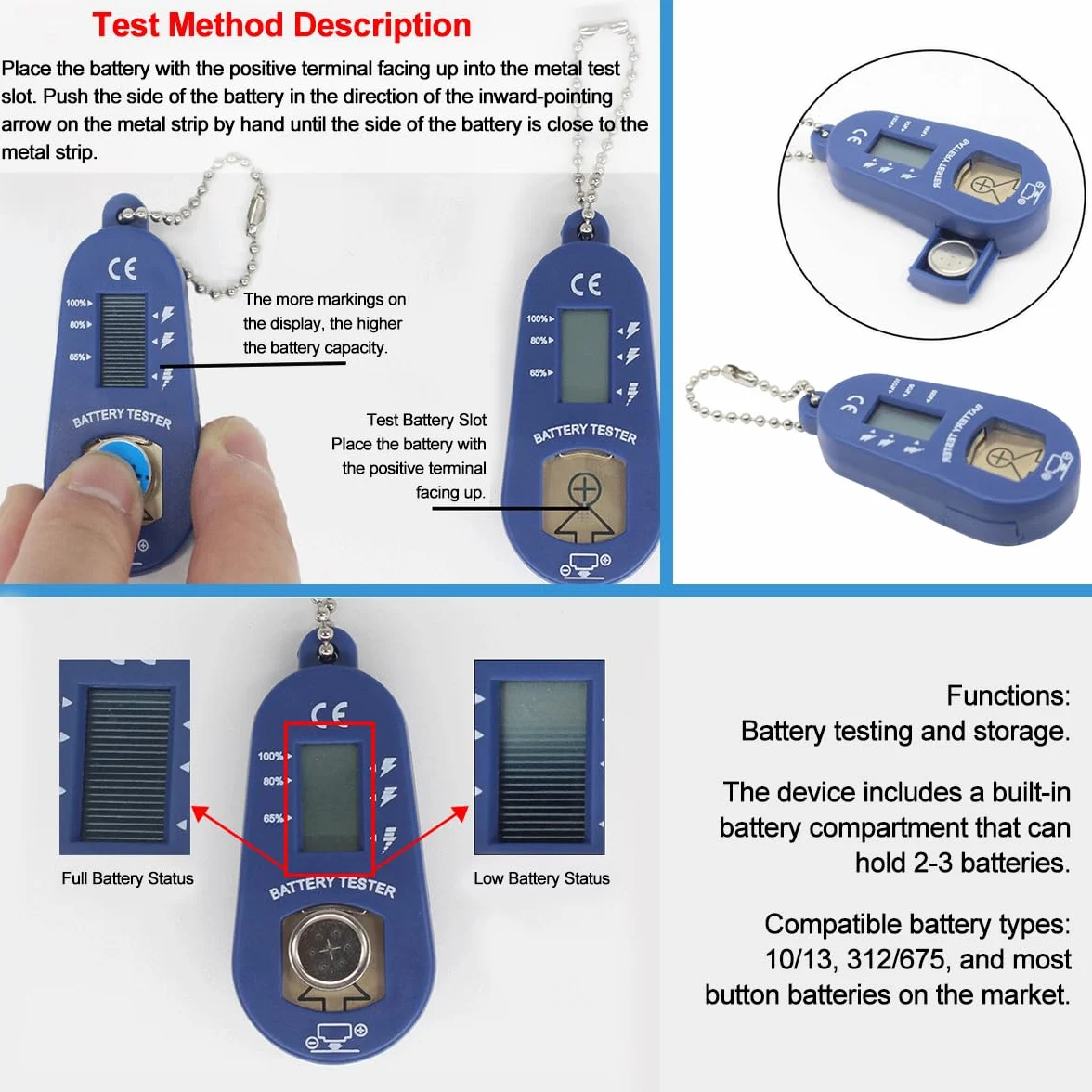 Sarini Tester per batterie per apparecchi acustici Portatile
