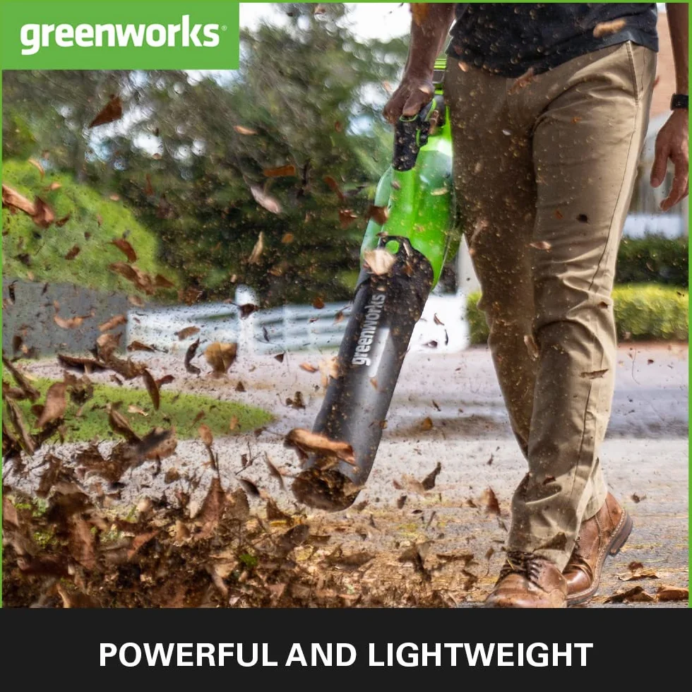 Greenworks GD40AB - Soffiatore a Batteria con Modalità Cruise, Motore Brushless, 210km/h, 15,6m³/min, Funzione Turbo, SENZA Batteria 40V e Caricabatterie, Garanzia 3 Anni