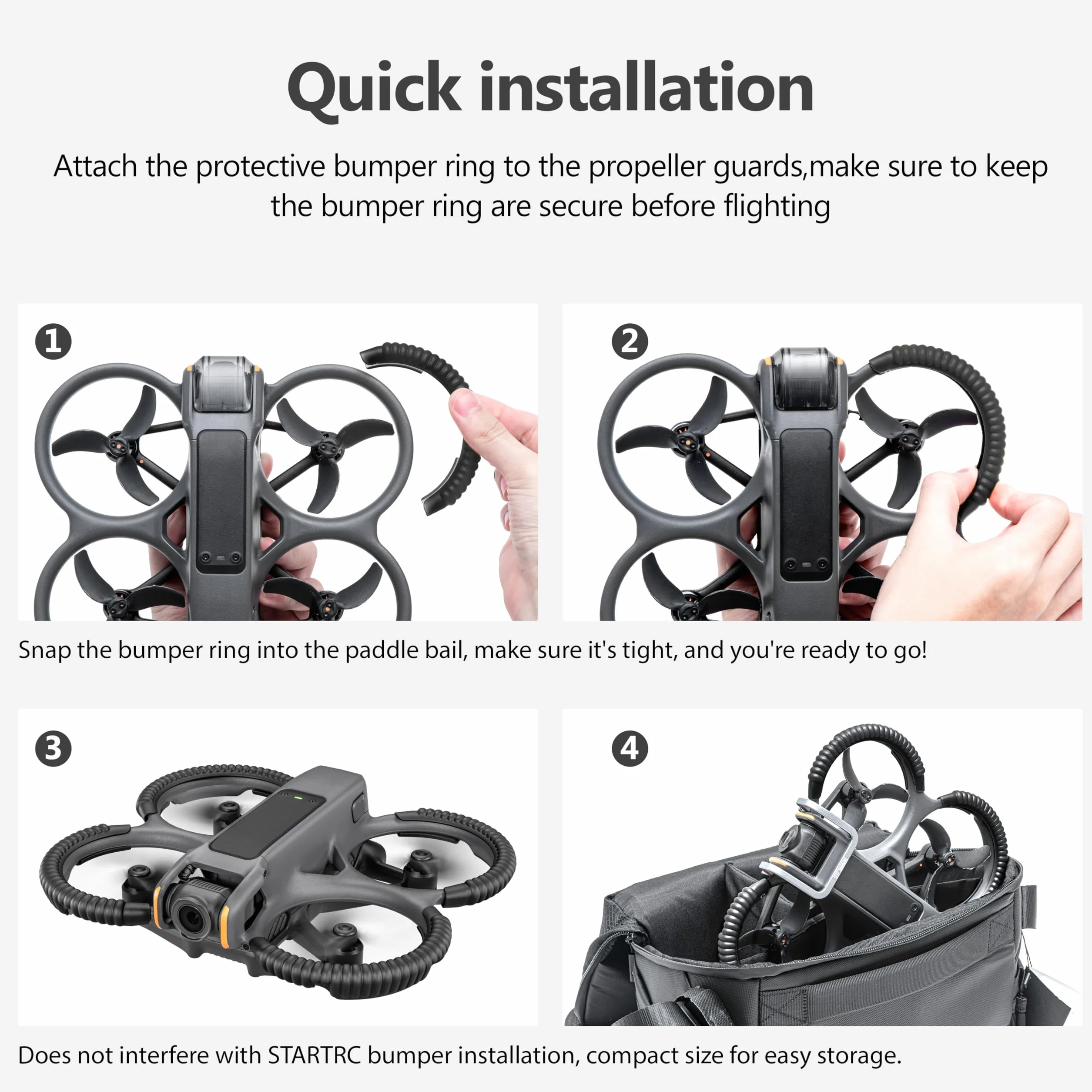 STARTRC Avata 2 Protezione dell'elica anti-collisione per DJI Avata Fly More Accessori