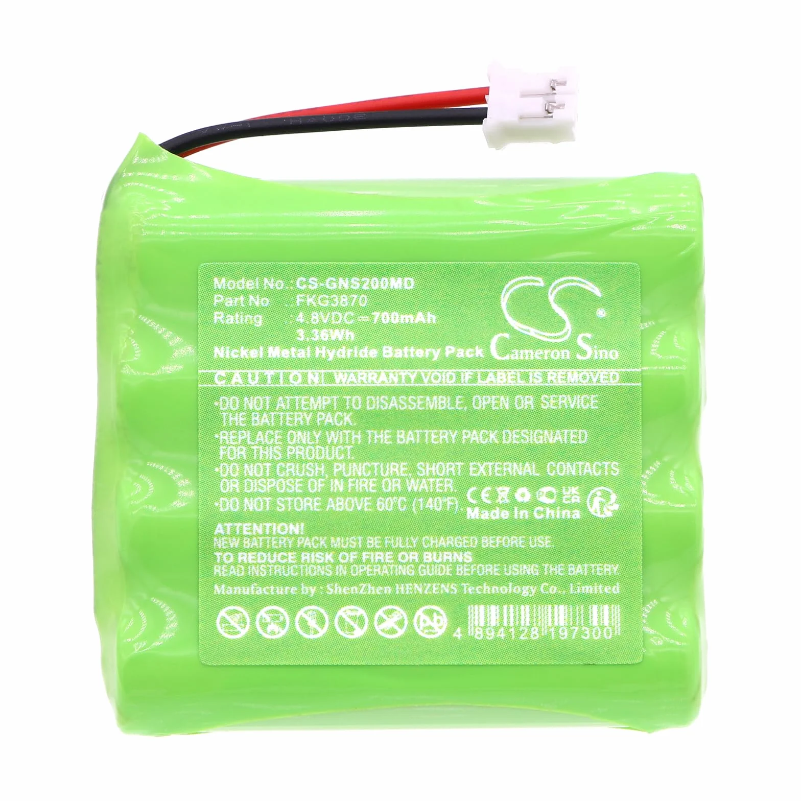 TECHTEK Batteria 700mAh compatibile z Globus A3R, Duo Tens, Elite SII, Genesy S2