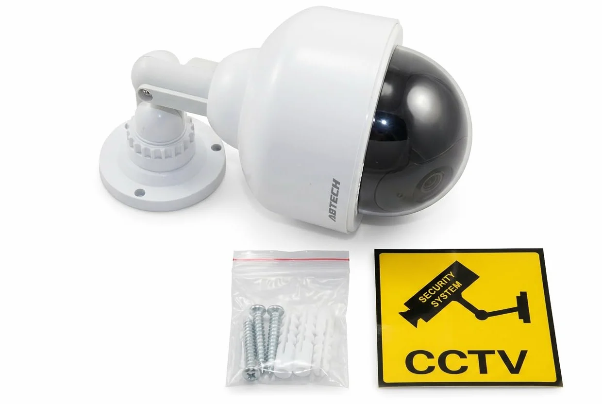 O&W Security 2 Dummy telecamere finte professionali a cupola per esterni con obiettivo cavo