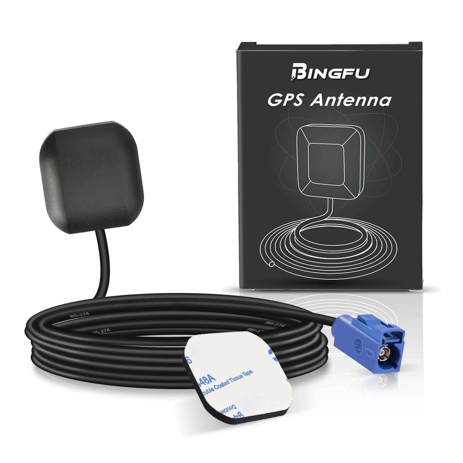 Bingfu Antenna GPS Auto Fakra C Base Magnetica Attiva per Radio Modulo Navigazione
