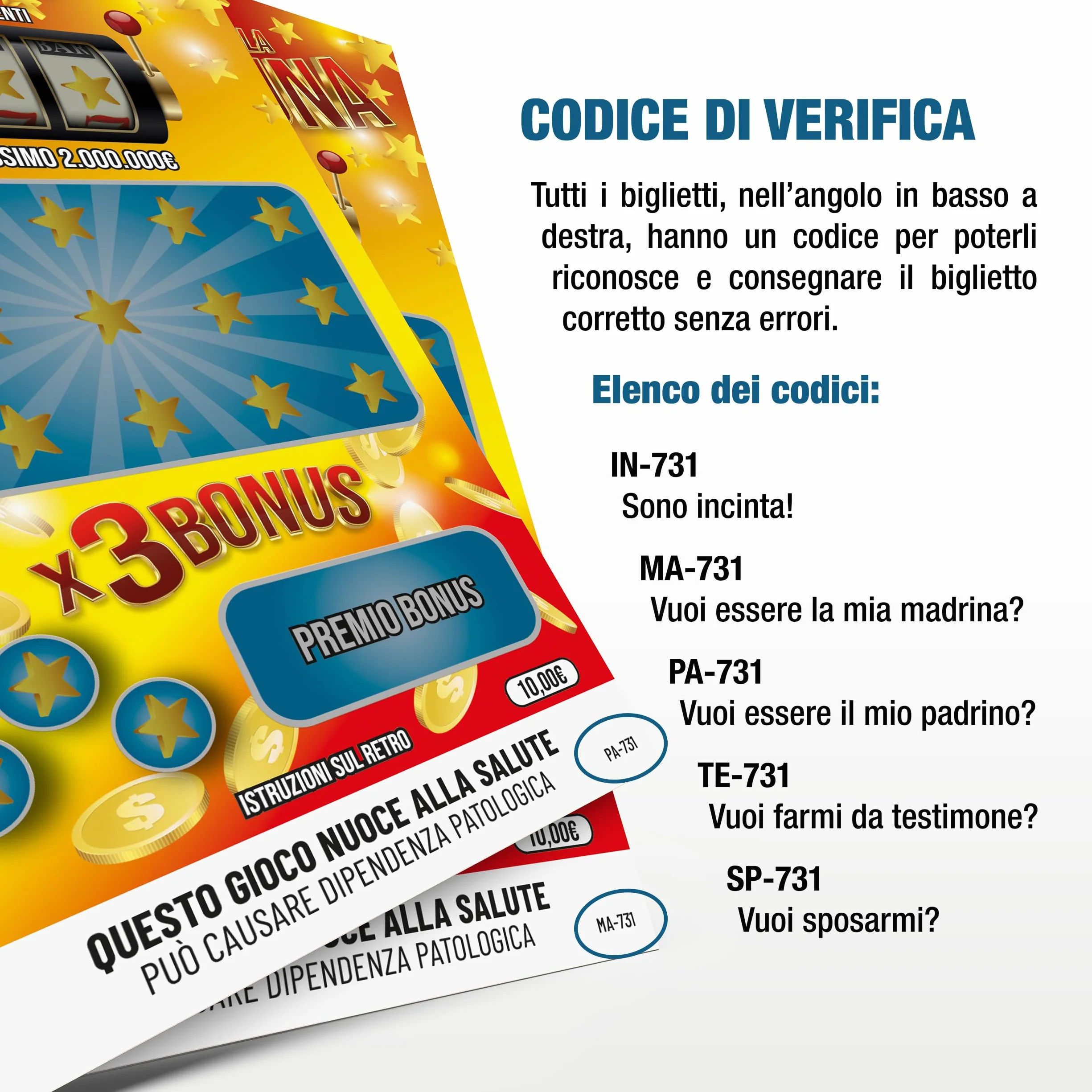 SIMAITALIA Biglietti Gratta e Vinci Carta Premium 21x10cm Proposta Originale