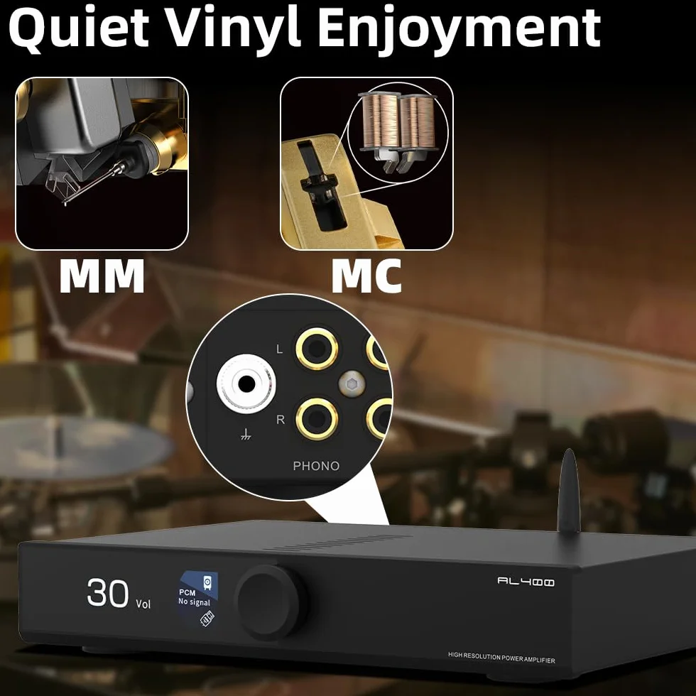 SMSL AL400 All-in-One Hi-Fi Decoder Preamp Phono Power Amp CS43131 MM MC RCA BT USB Opt Coassiale HDMI eARC Phono