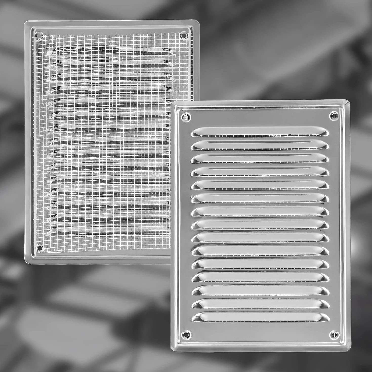 KOTARBAU® Griglia Aerazione Quadrata - Acciaio Inox - 16.5x23 cm - Argento - Griglia Ventilazione - con Rete Anti Insetti - Resistente Alla Corrosione