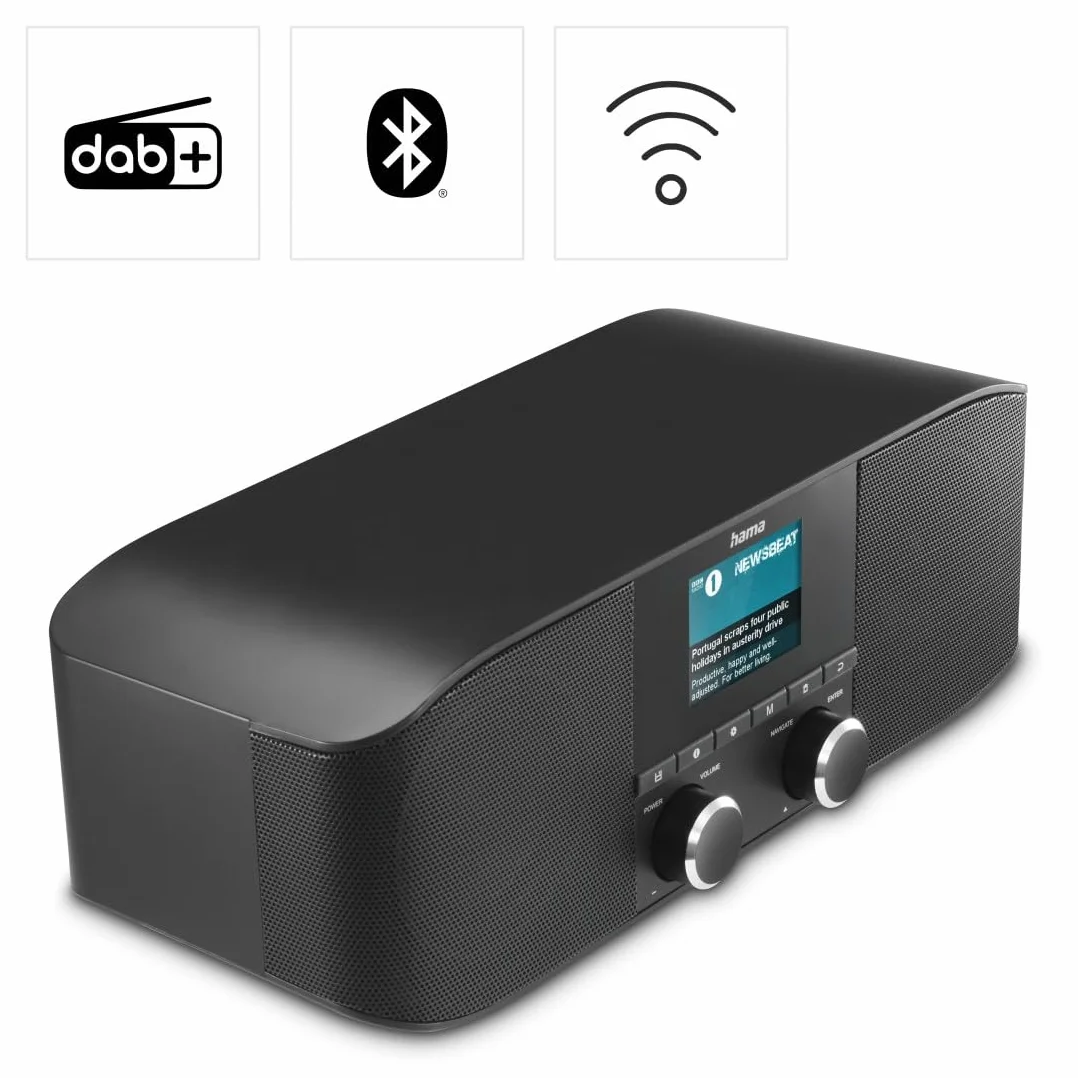 Hama Radio Internet WLAN DAB+ Bluetooth Sveglia Aux 3,5 mm FM Nero