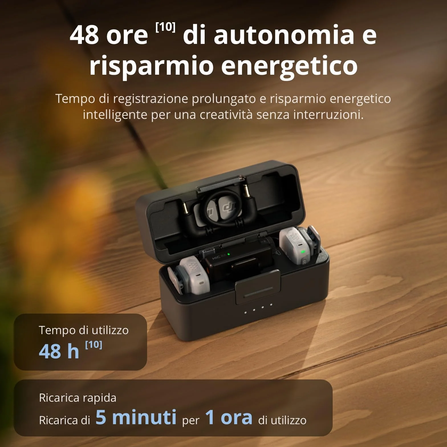 DJI Mic Mini 2 microfono wireless lavalier professionale per iPhone Android PC vlog live streaming