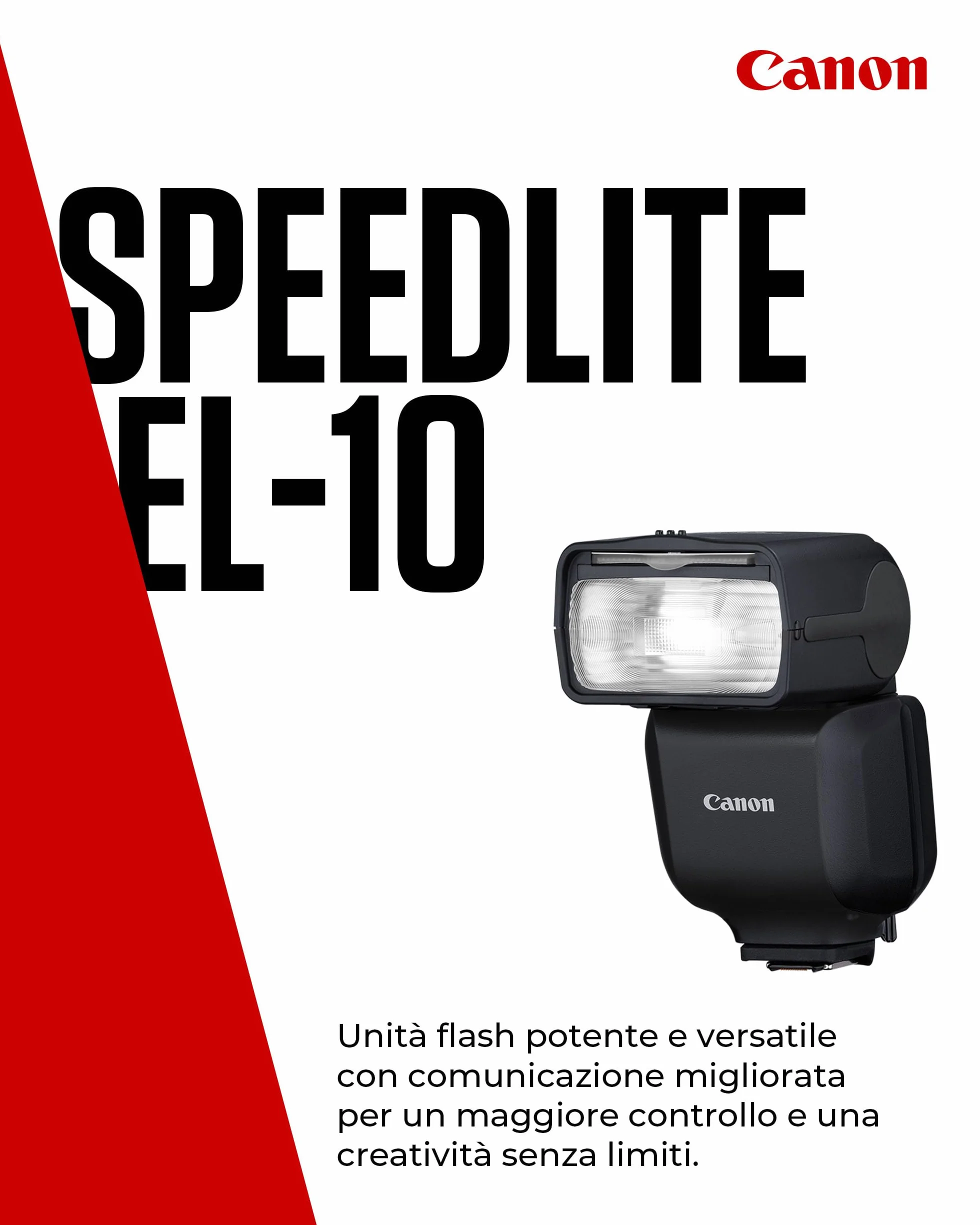 Canon Speedlite EL-10 Flash con E-TTL II, gamma 1/1-1/1024, attacco multifunzione, leggero