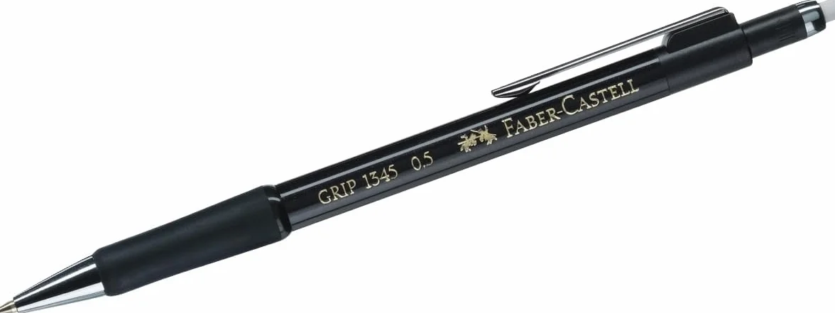 FABER-CASTELL Portamine GRIP 1345 nero, durezza B, mina 0,5 mm, con gomma, 1 pezzo