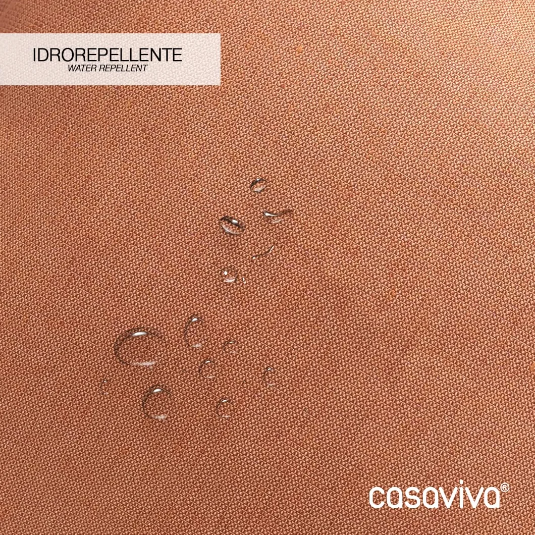 casaviva ® Set 2 cuscini Completi di Imbottitura in Misto Cotone Riciclato Effetto Canapa Idrorepellenti Made in Italy Interni ed Esterni Sfoderabili (50_x_50_cm, Arancione)