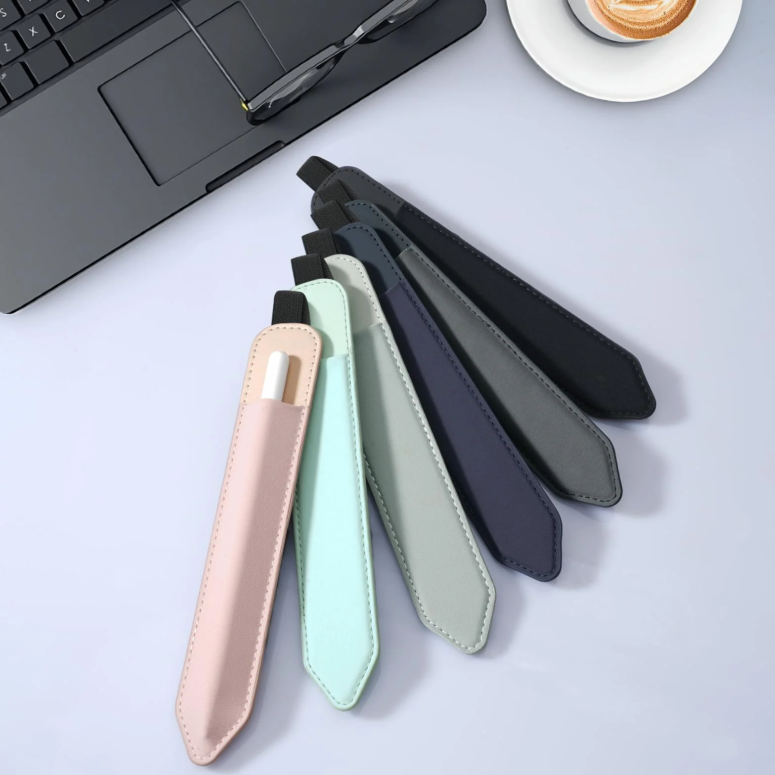 MoKo Custodia per Apple Pencil con Tasca Elastica Staccabile, Porta Matite per iPad, Nero