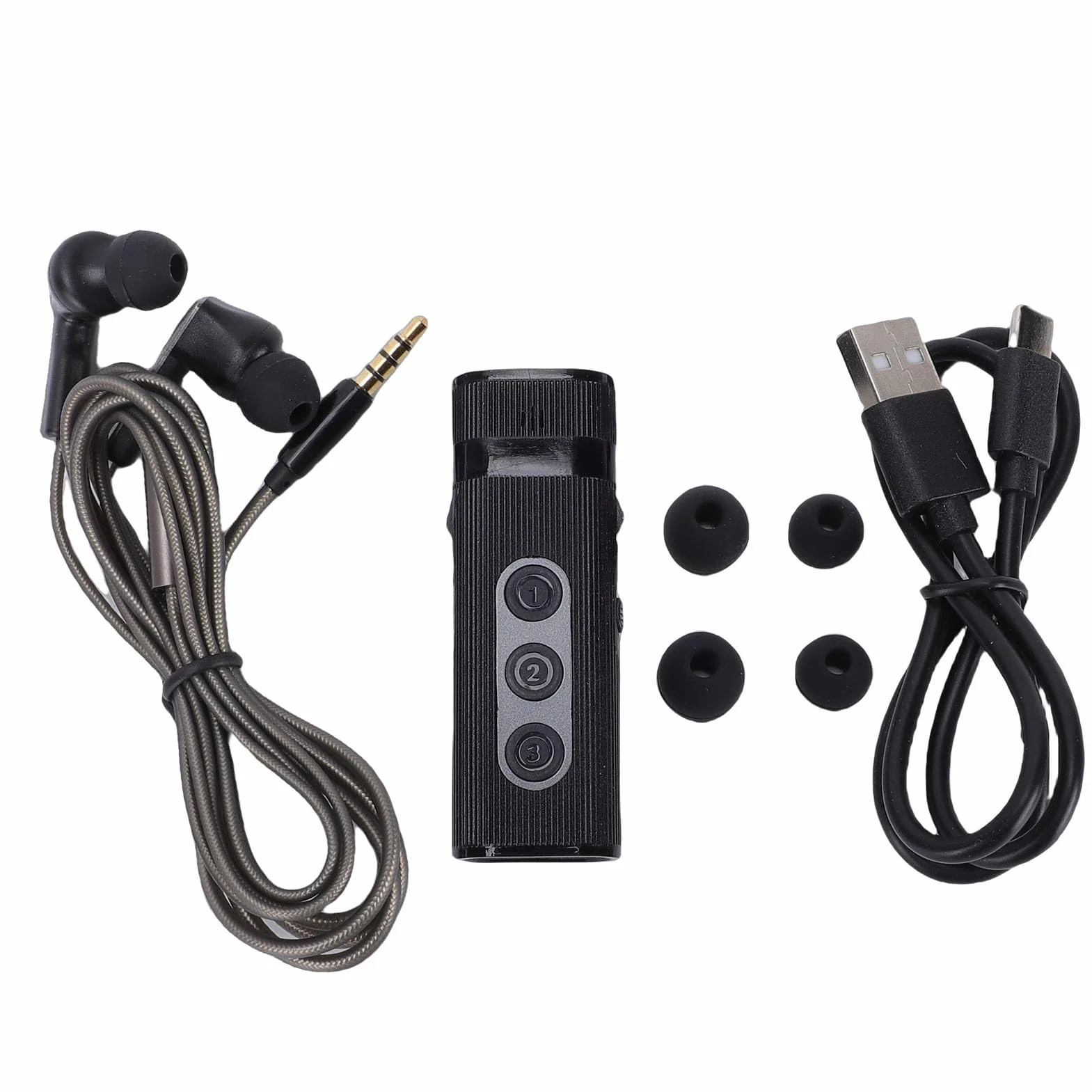 Amplificatore Sonoro per Anziani Ricaricabile con Cancellazione del Rumore, Discreto (BLACK)